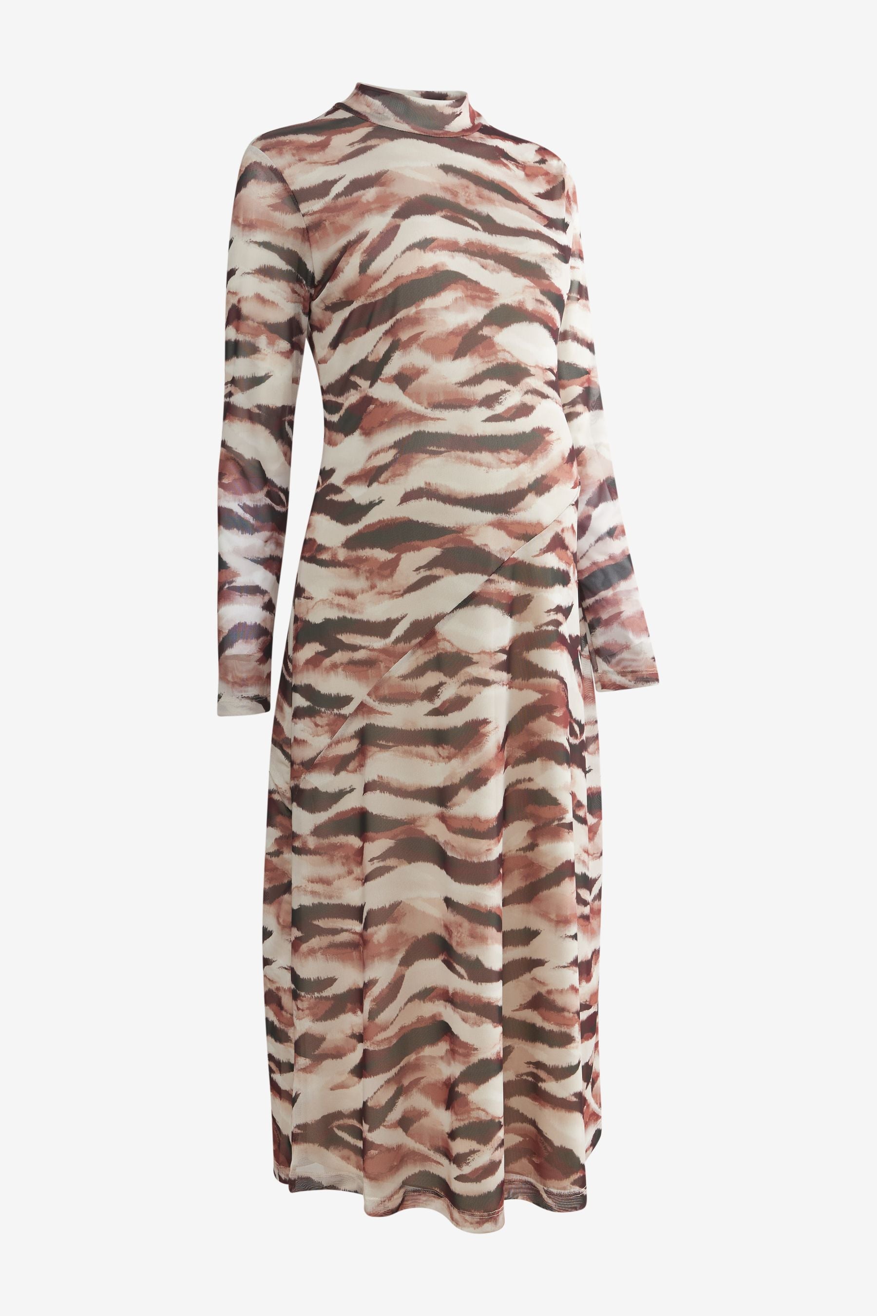 Animal Print Maternity Mesh Dress