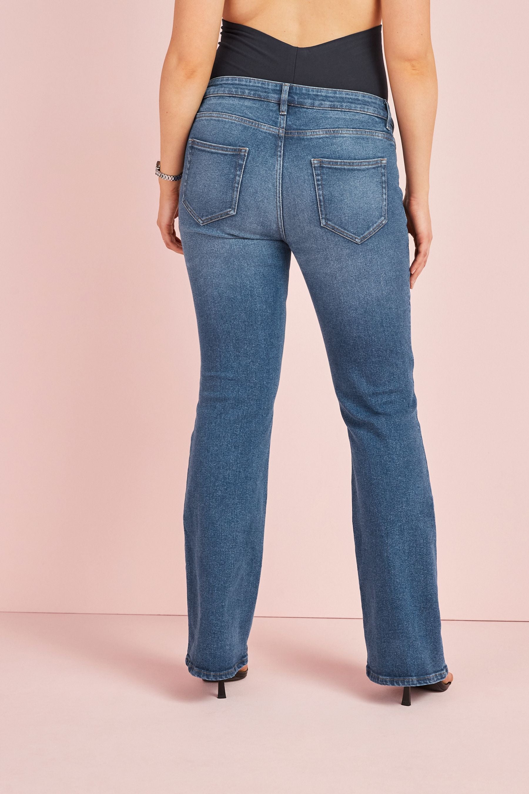 Blue Maternity Flared Jeans