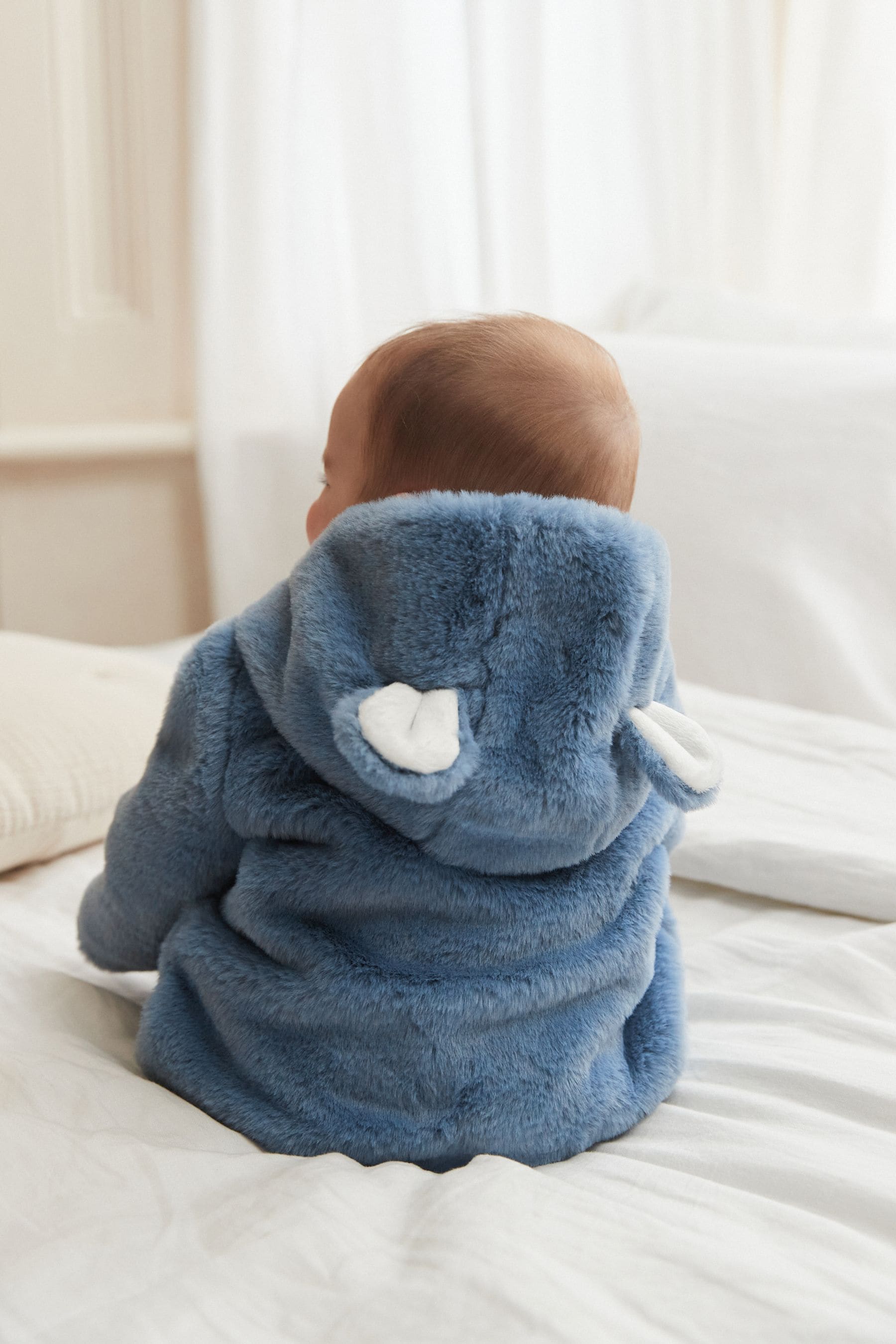 Blue Hooded Ears Cosy Button-Up Baby Jacket (0mths-2yrs)