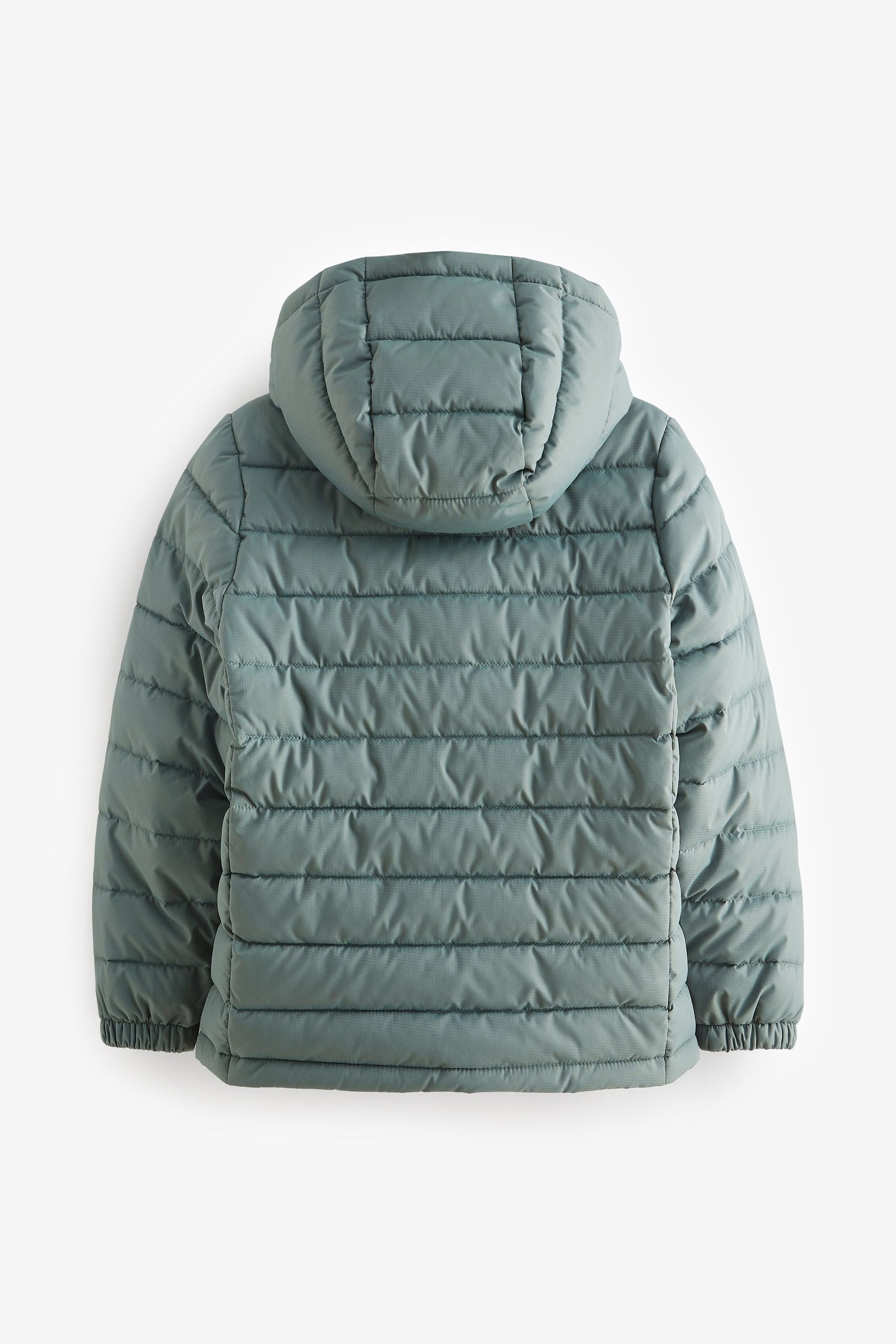 Teal Blue Quilted Midweight Hooded Jacket (3-16yrs)