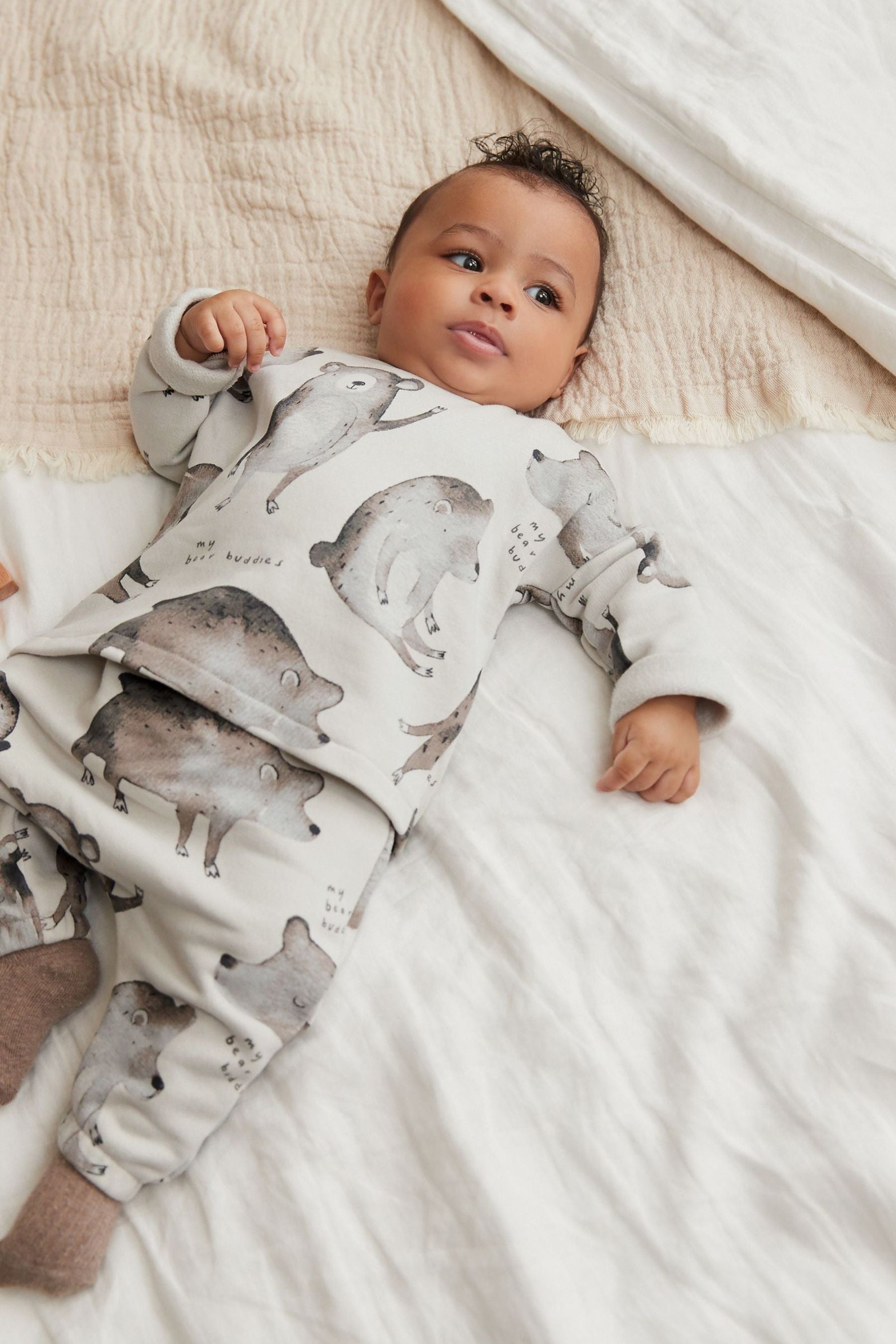 Grey Bear Two Piece Baby Sweatshirt And Joggers