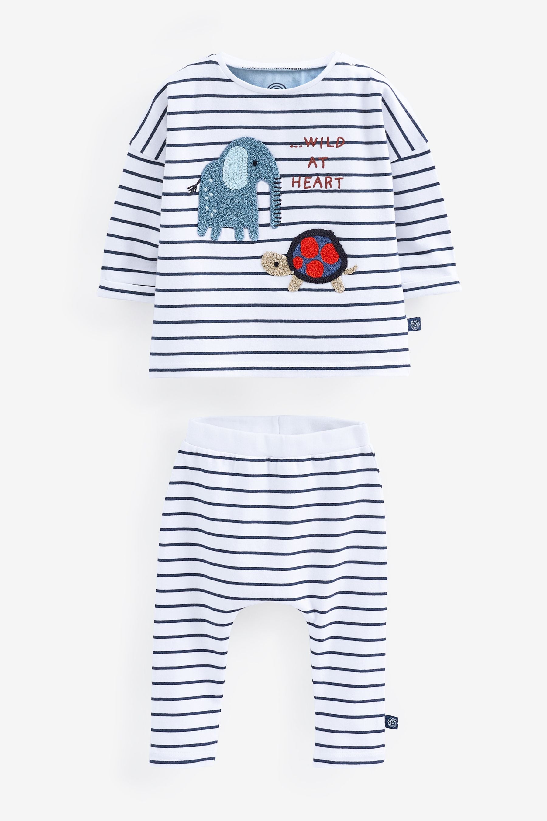 Navy/Red Animal Baby T-Shirts And Leggings Set 6 Pack