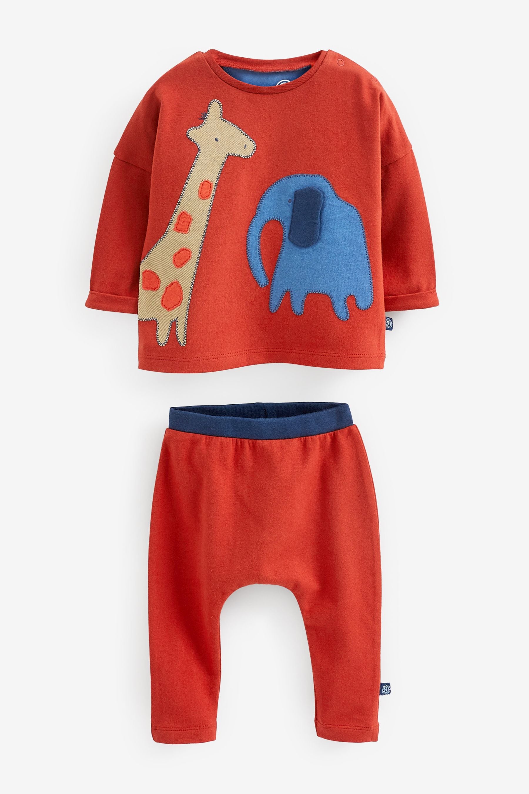 Navy/Red Animal Baby T-Shirts And Leggings Set 6 Pack