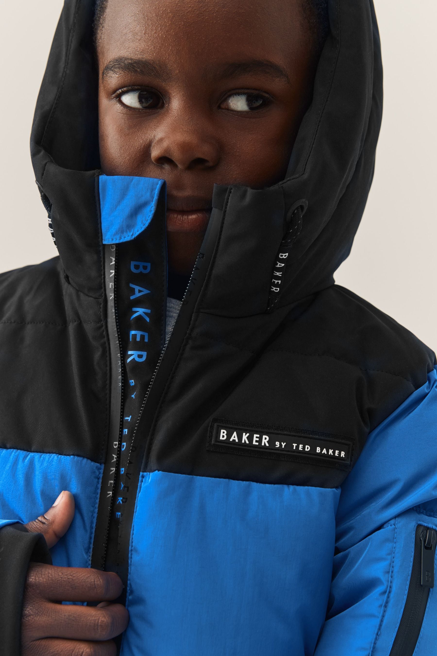 Blue Baker by Ted Baker Shower Resistant Colourblock Padded Coat