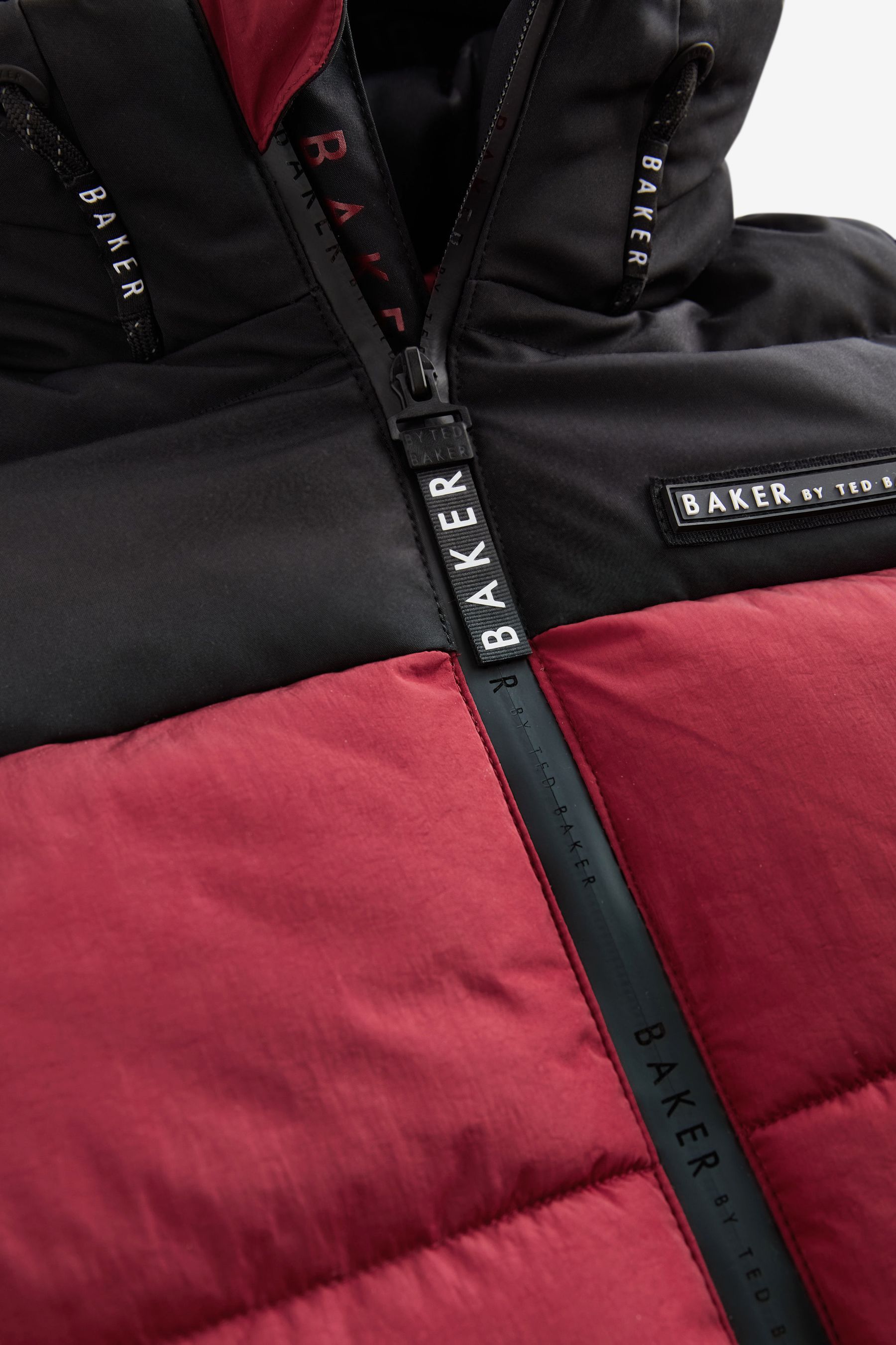 Red Baker by Ted Baker Shower Resistant Colourblock Padded Coat