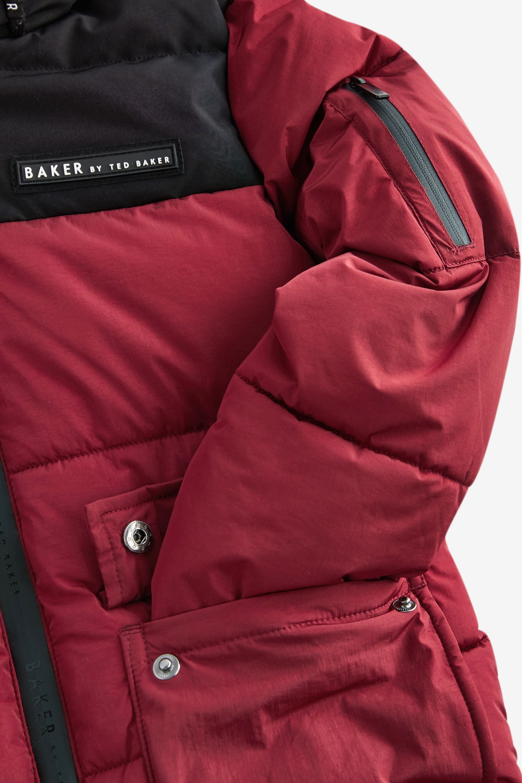 Red Baker by Ted Baker Shower Resistant Colourblock Padded Coat