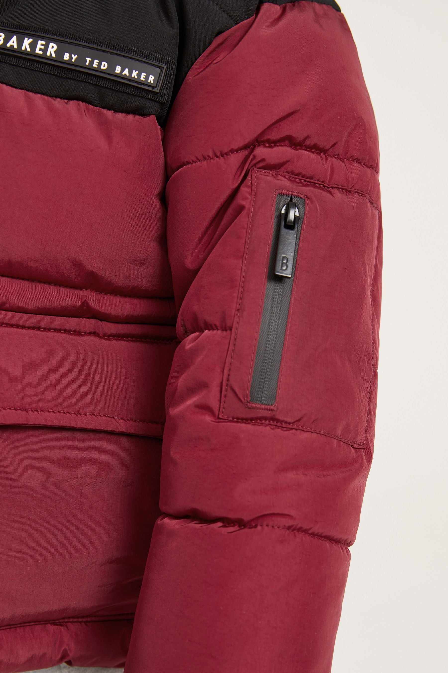 Red Baker by Ted Baker Shower Resistant Colourblock Padded Coat