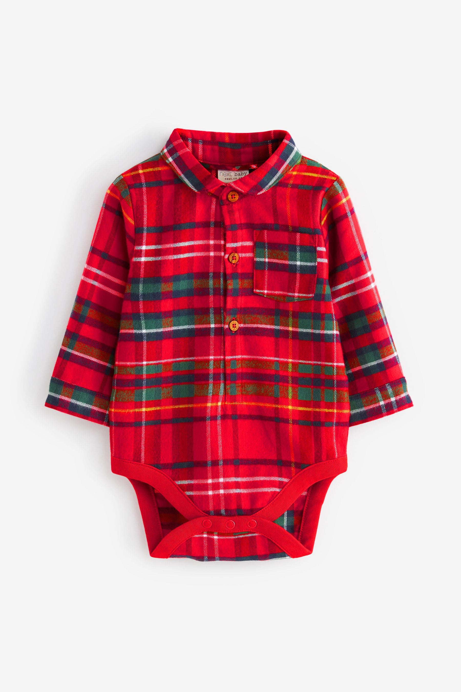 Red Check Shirt Baby Bodysuit