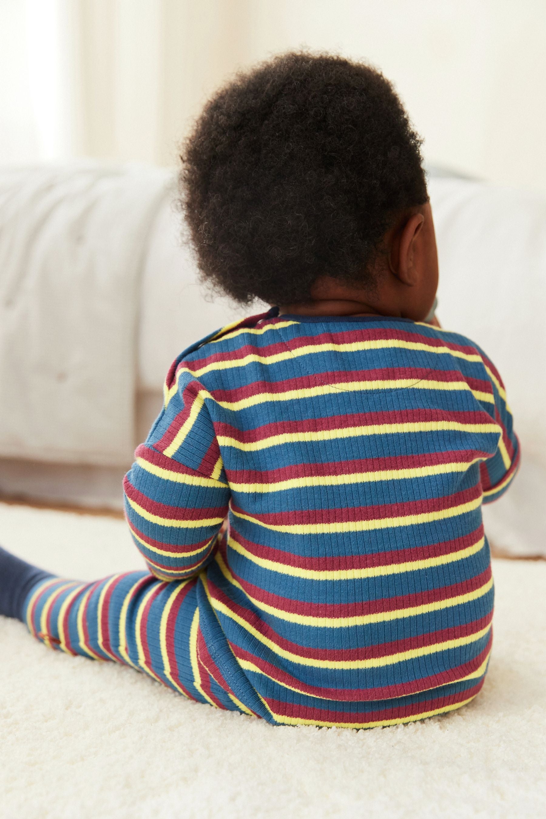 Navy/Burgundy 4 Piece Baby T-Shirts and Leggings Set