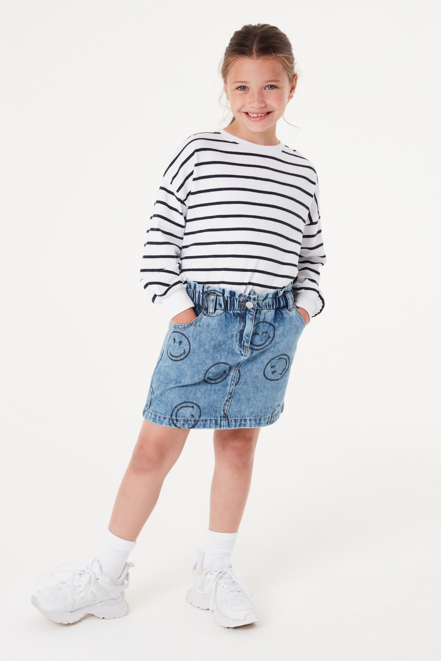 SmileyWorld Denim Paperbag Waist Skirt (3-16yrs)