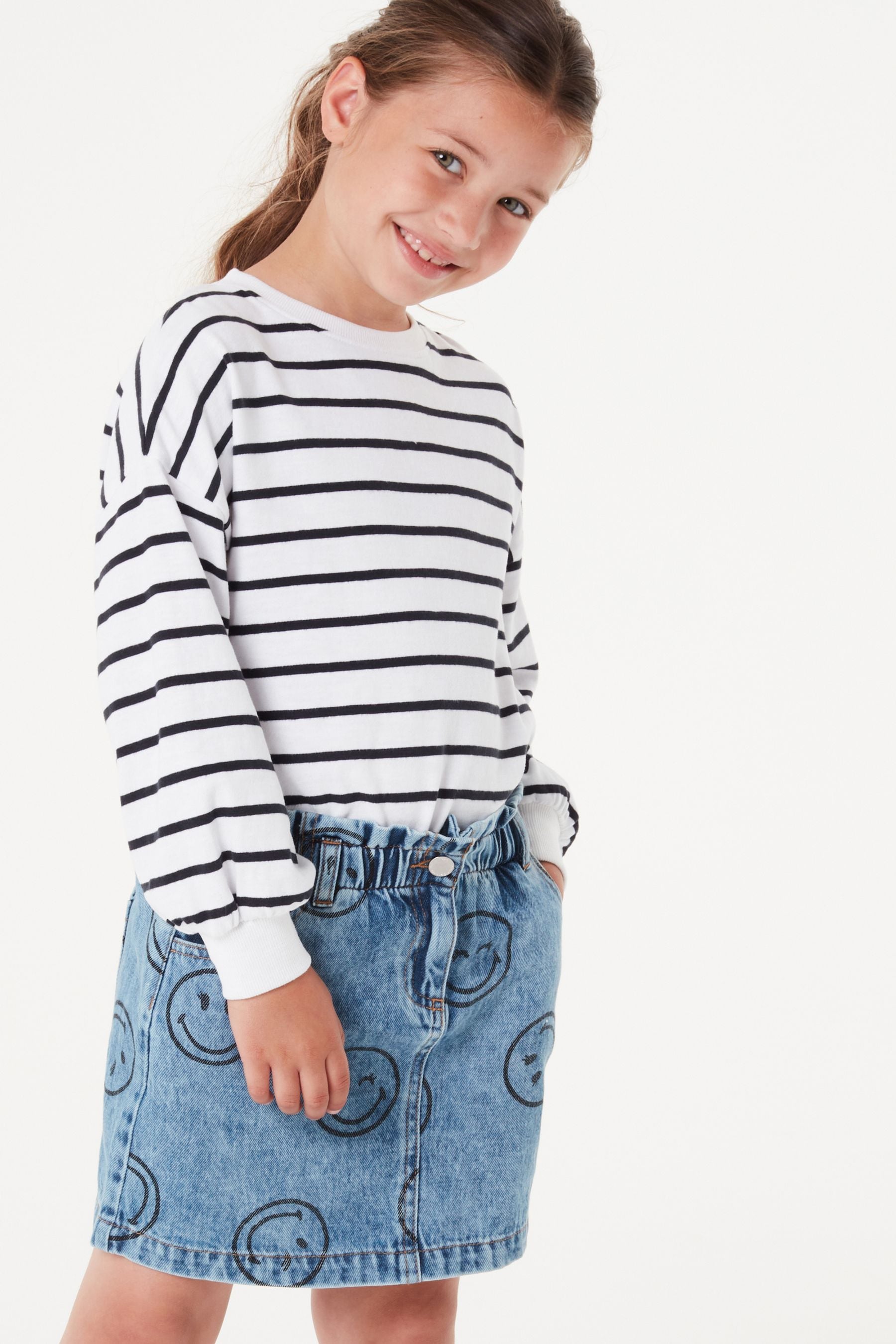 SmileyWorld Denim Paperbag Waist Skirt (3-16yrs)