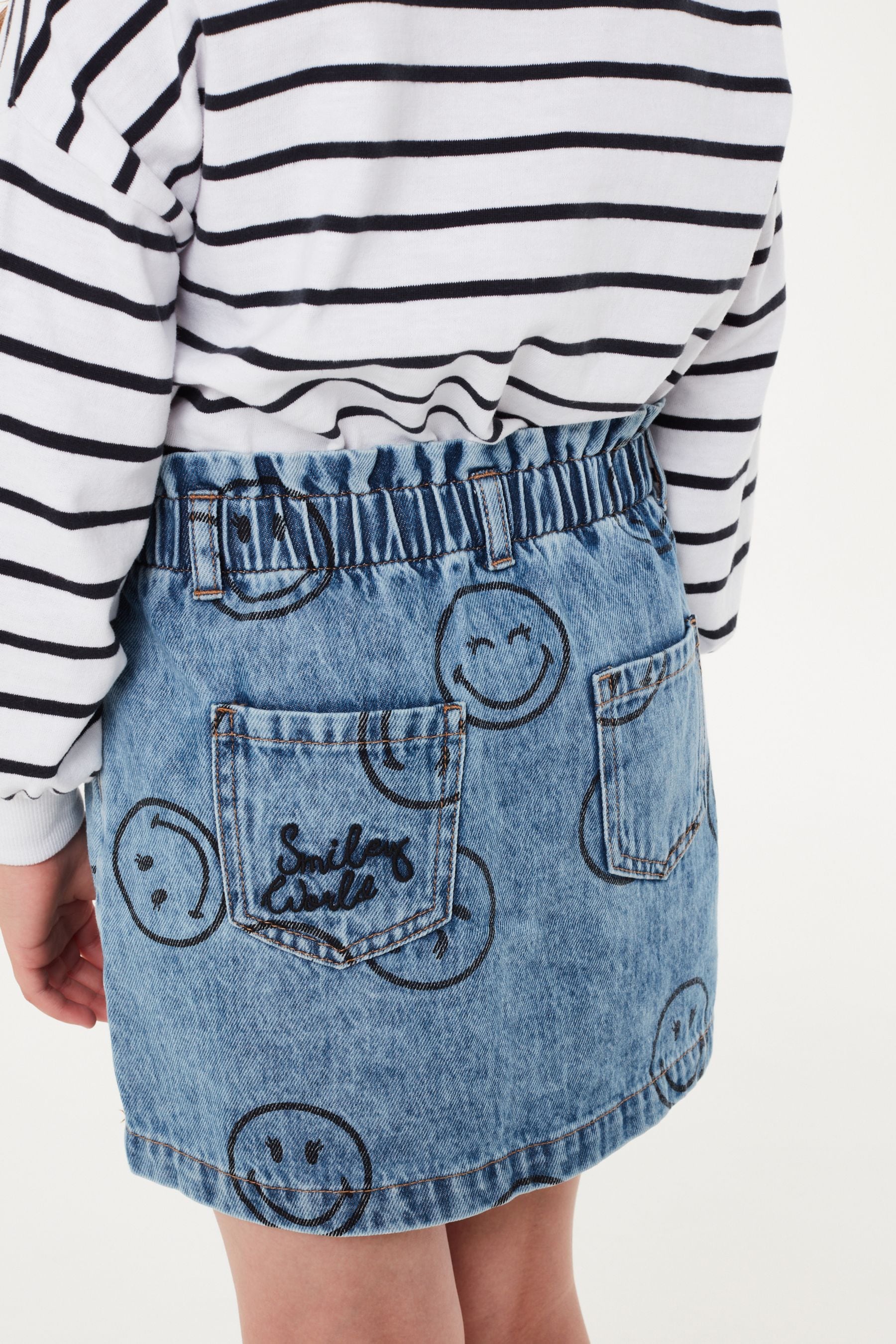 SmileyWorld Denim Paperbag Waist Skirt (3-16yrs)