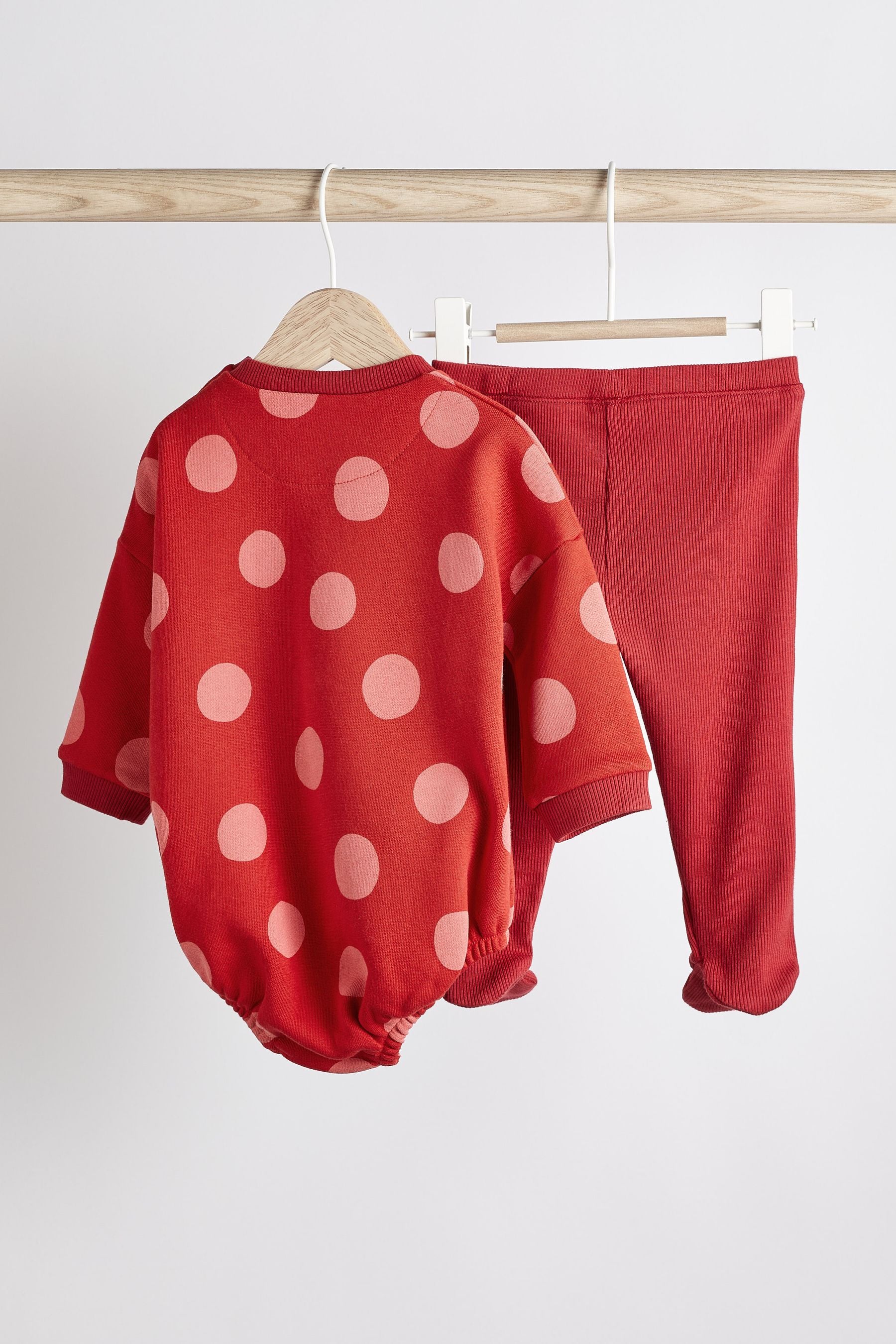 Red Reindeer Two Piece Baby Bodysuit And Legging Set (0mths-2yrs)