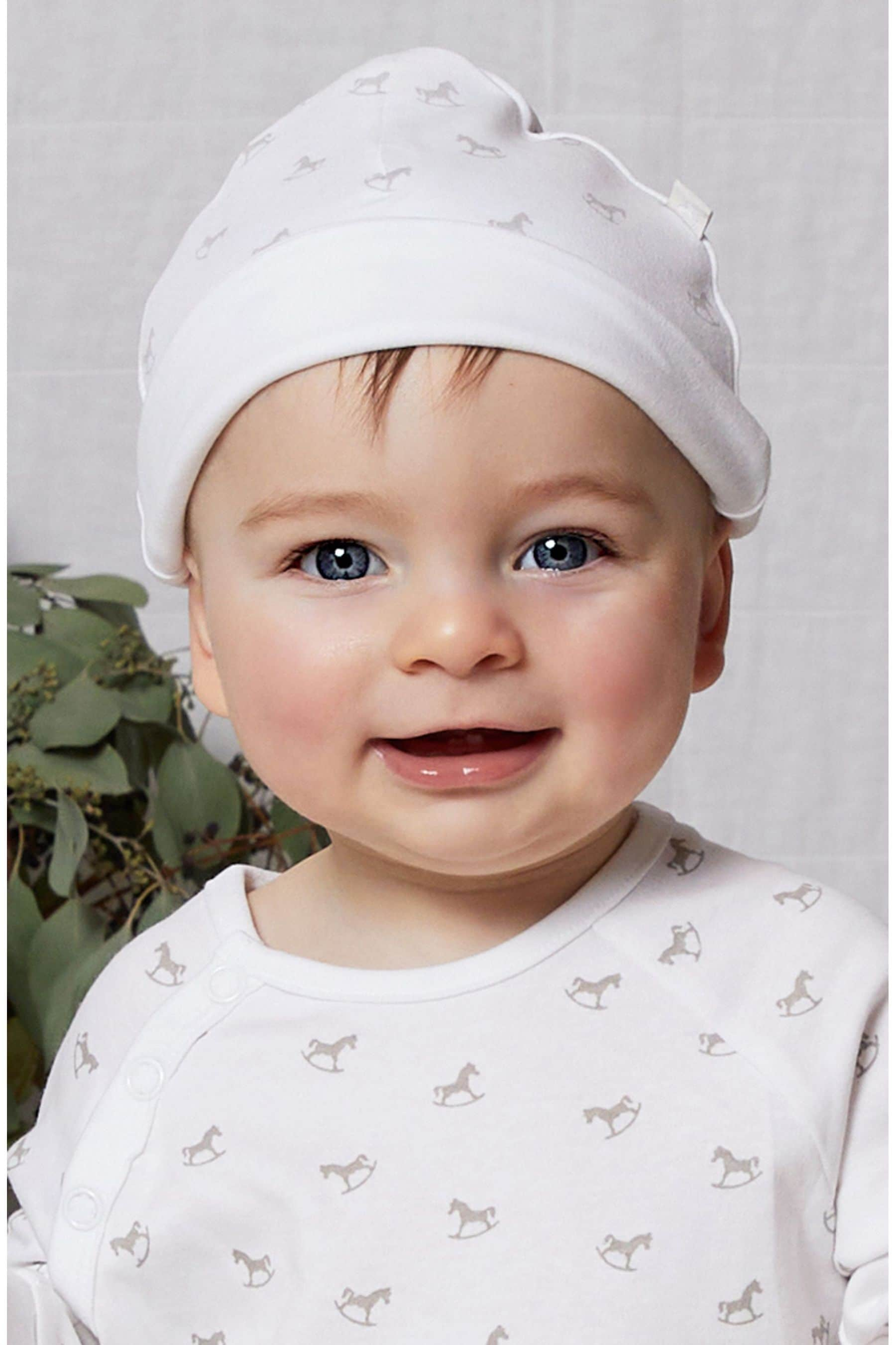 White The Little Tailor White Rocking Horse Sleepsuit And Hat Set