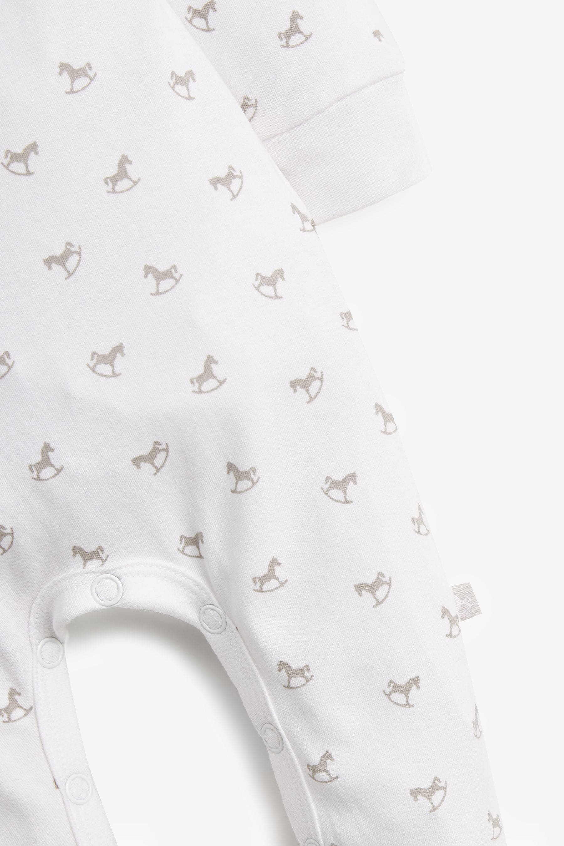 White The Little Tailor White Rocking Horse Sleepsuit And Hat Set