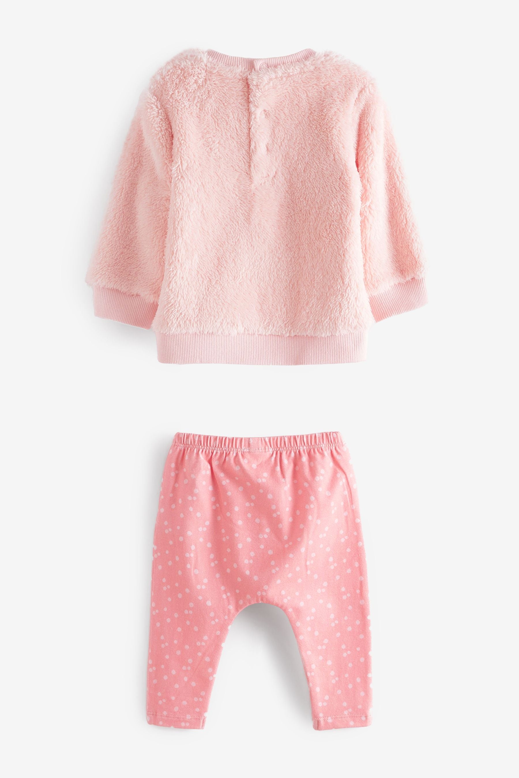 Pink 2 Piece Fleece Bunny Baby Set