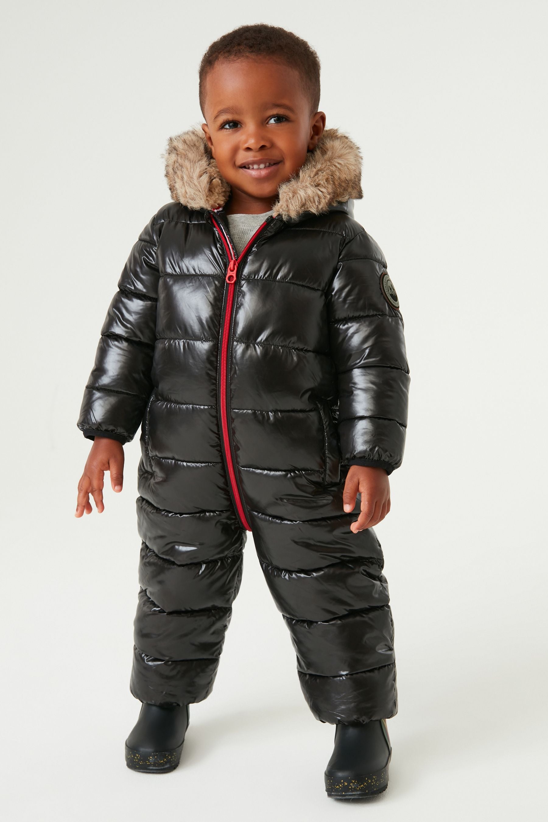 Black Shiny Snowsuit (3mths-7yrs)