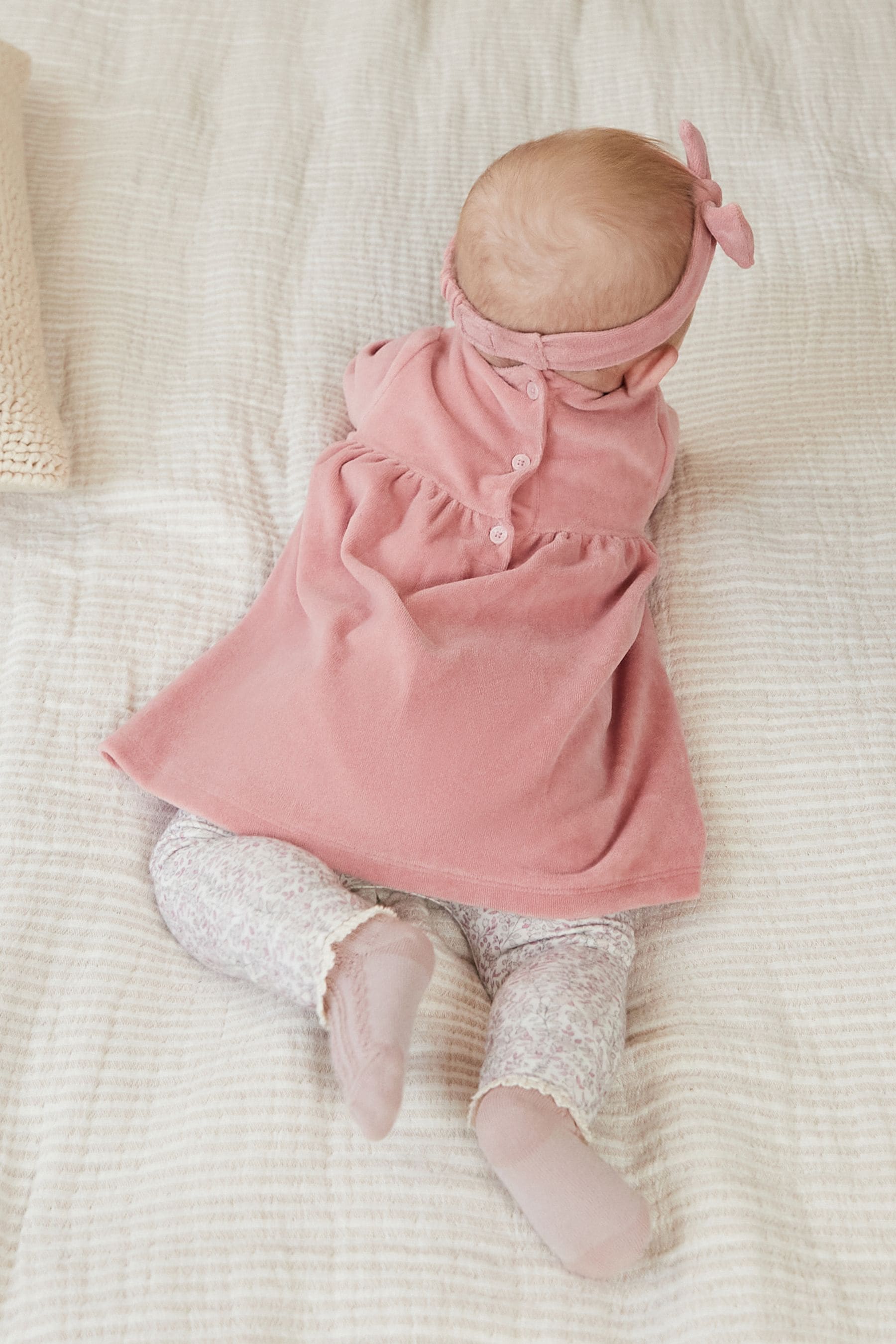 Pink 2 Piece Baby Velour Dress And Leggings Set (0mths-2yrs)