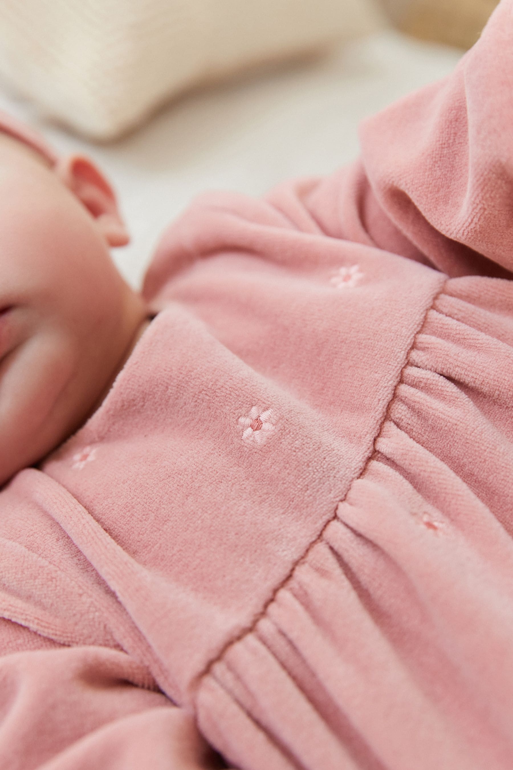 Pink 2 Piece Baby Velour Dress And Leggings Set (0mths-2yrs)