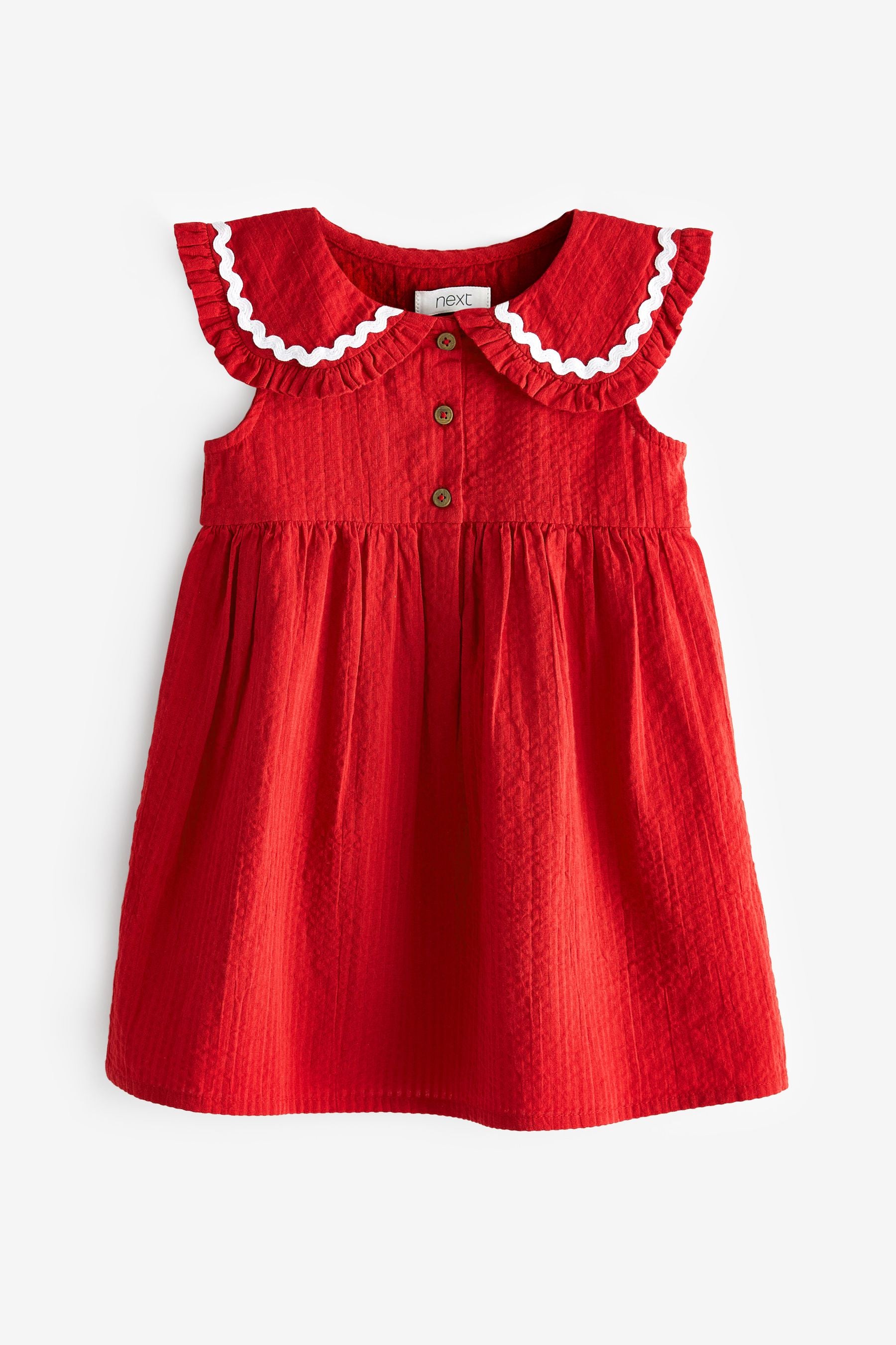 Red Sleeveless Collar Dress (3mths-8yrs)