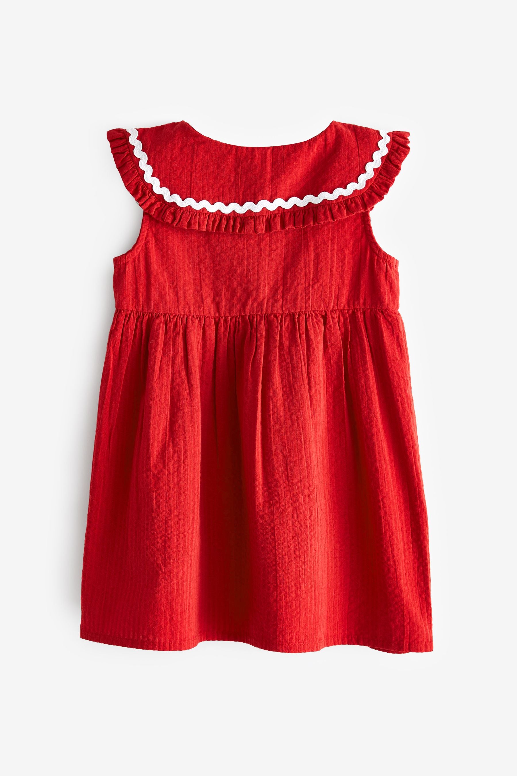 Red Sleeveless Collar Dress (3mths-8yrs)