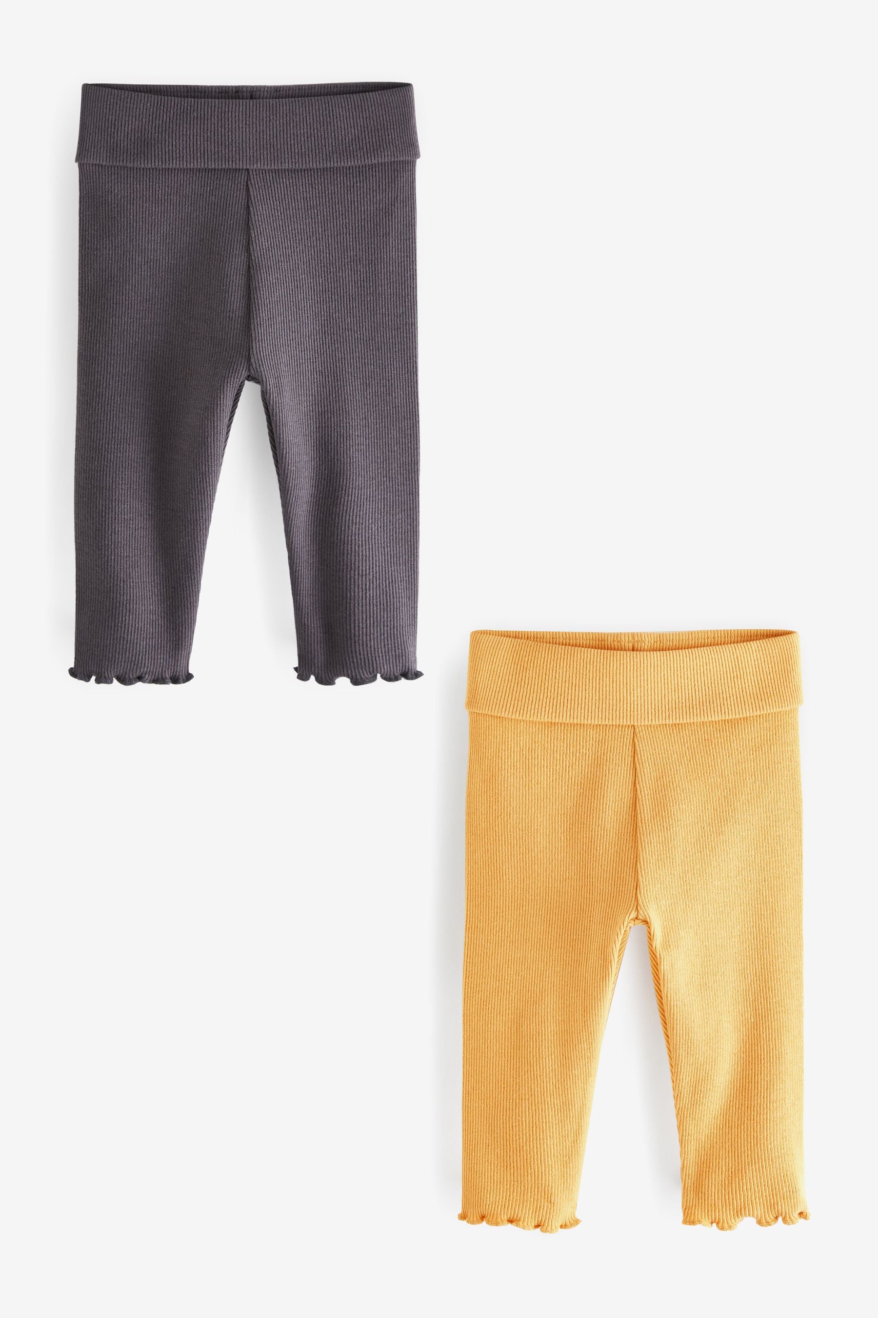 Ochre Yellow/Charcoal Grey 2 Pack Baby Leggings