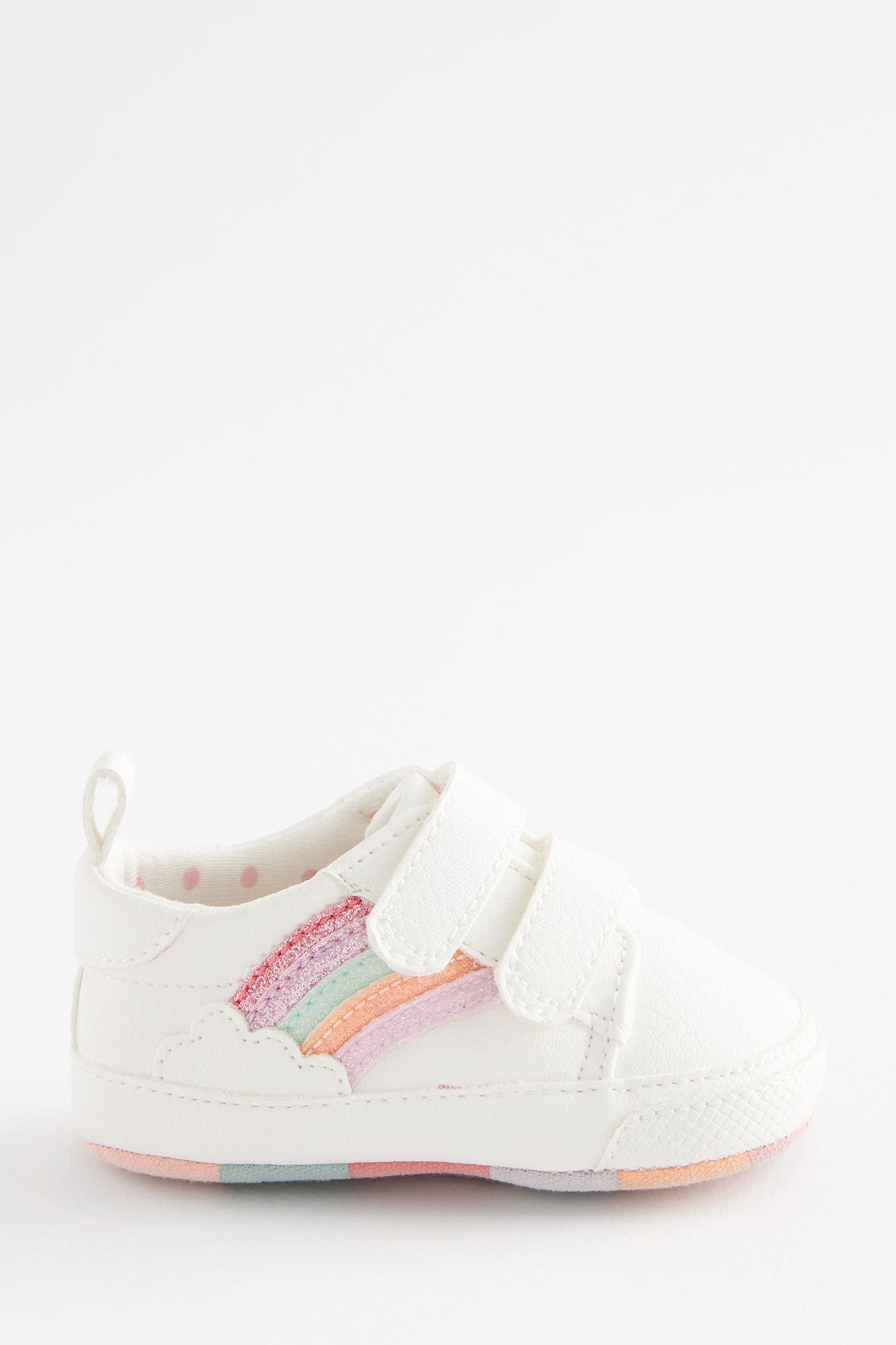 White Glitter Rainbow Baby Trainers (0-24mths)