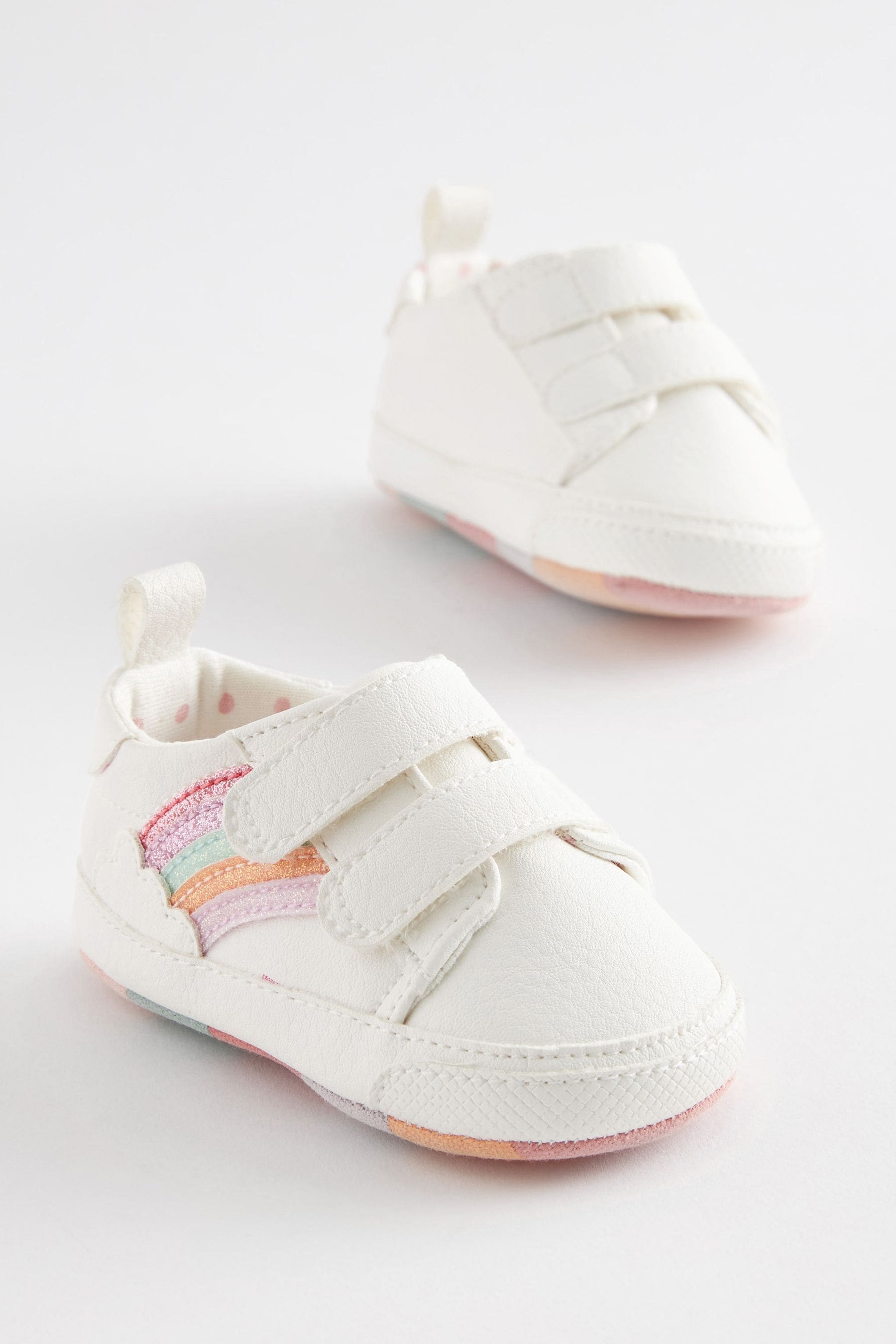 White Glitter Rainbow Baby Trainers (0-24mths)