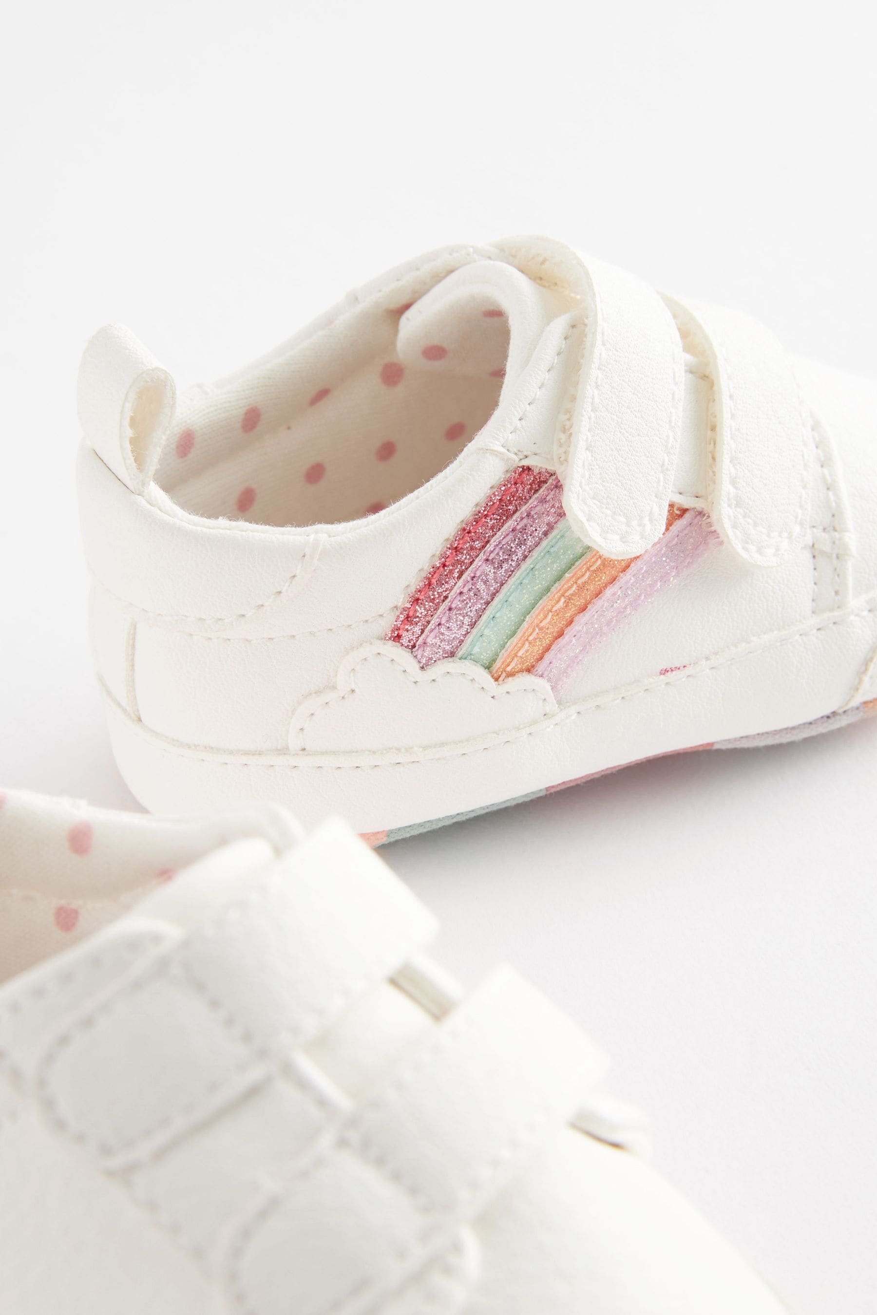 White Glitter Rainbow Baby Trainers (0-24mths)