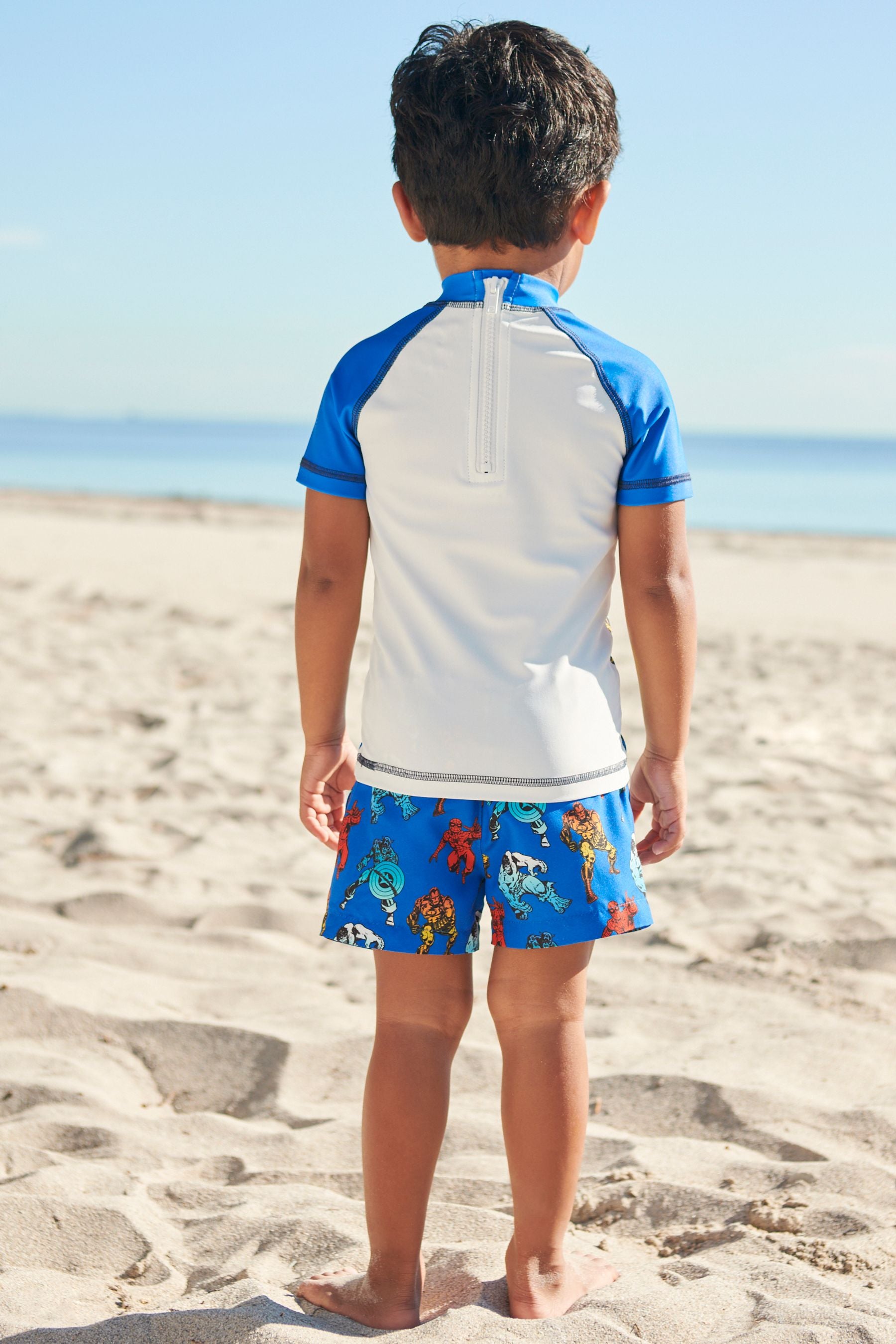 Marvel Blue 2 Piece Sunsafe Top And Shorts Set (3mths-7yrs)