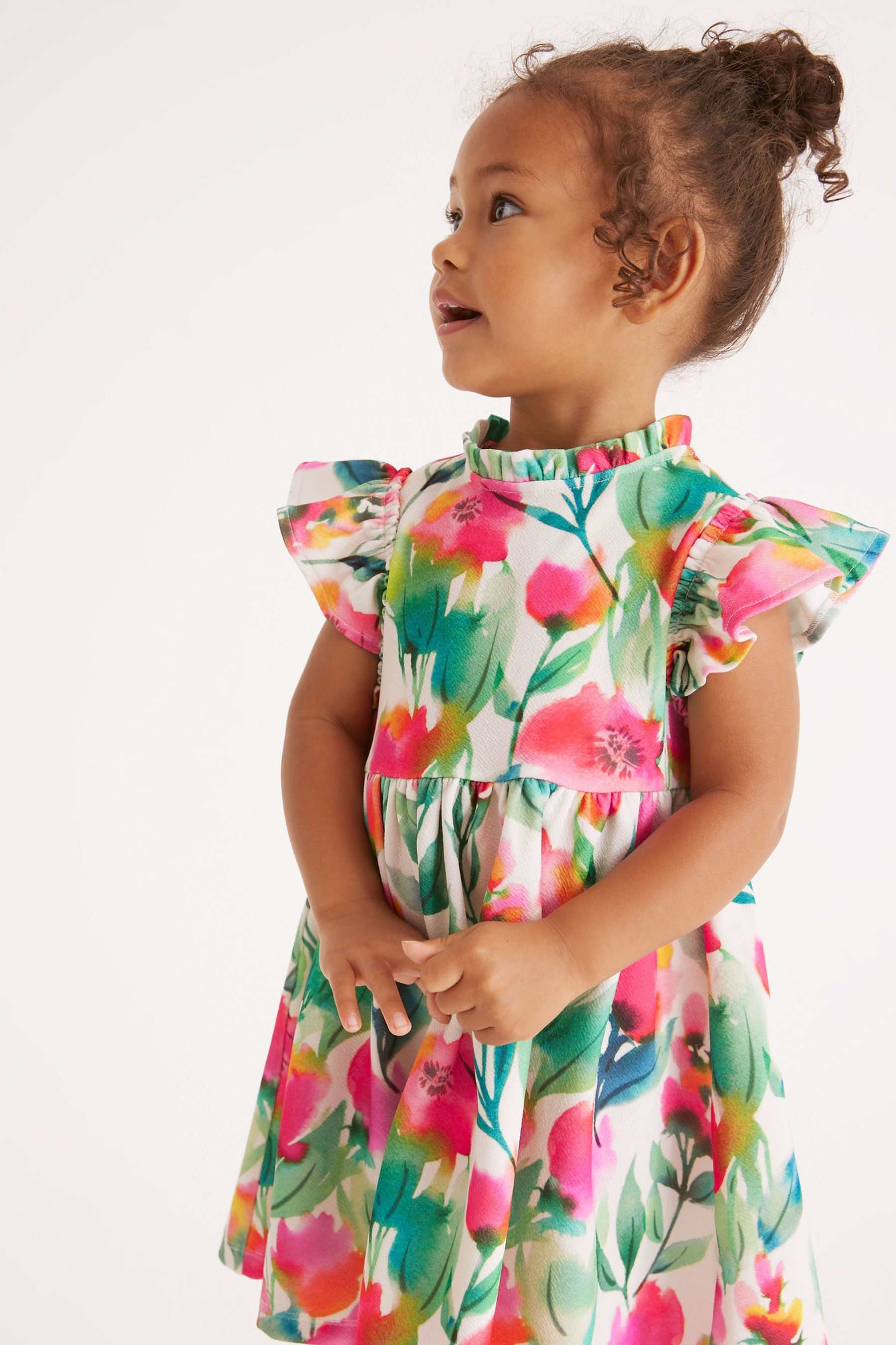 Bright Floral Ponte Occassion Dress (3mths-7yrs)