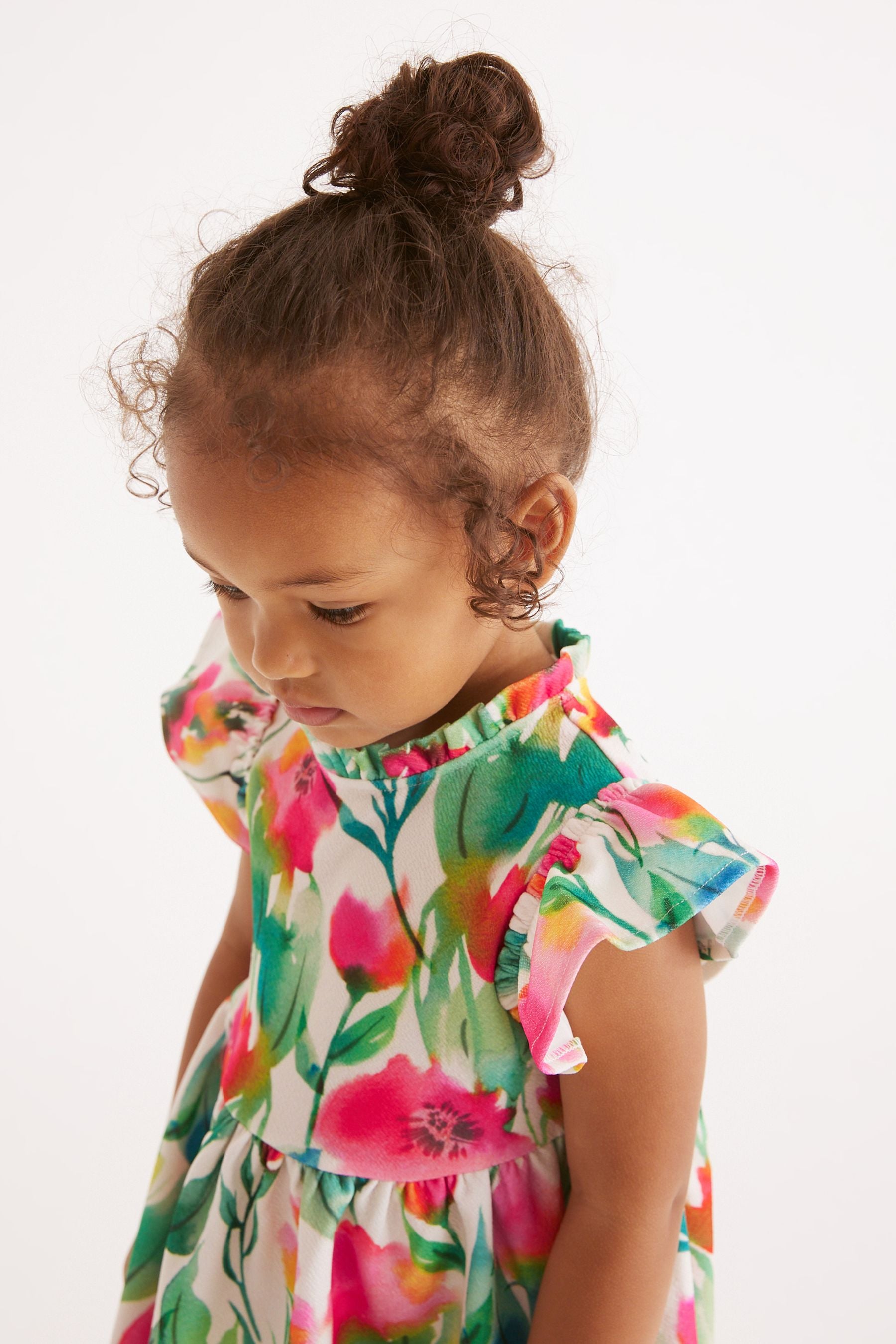 Bright Floral Ponte Occassion Dress (3mths-7yrs)