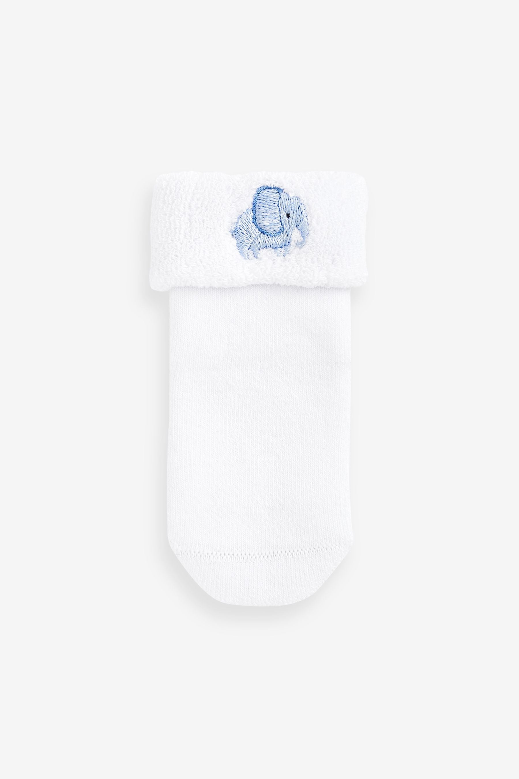 Blue Elephant Towelling Baby Socks 3 Pack (0mths-2yrs)