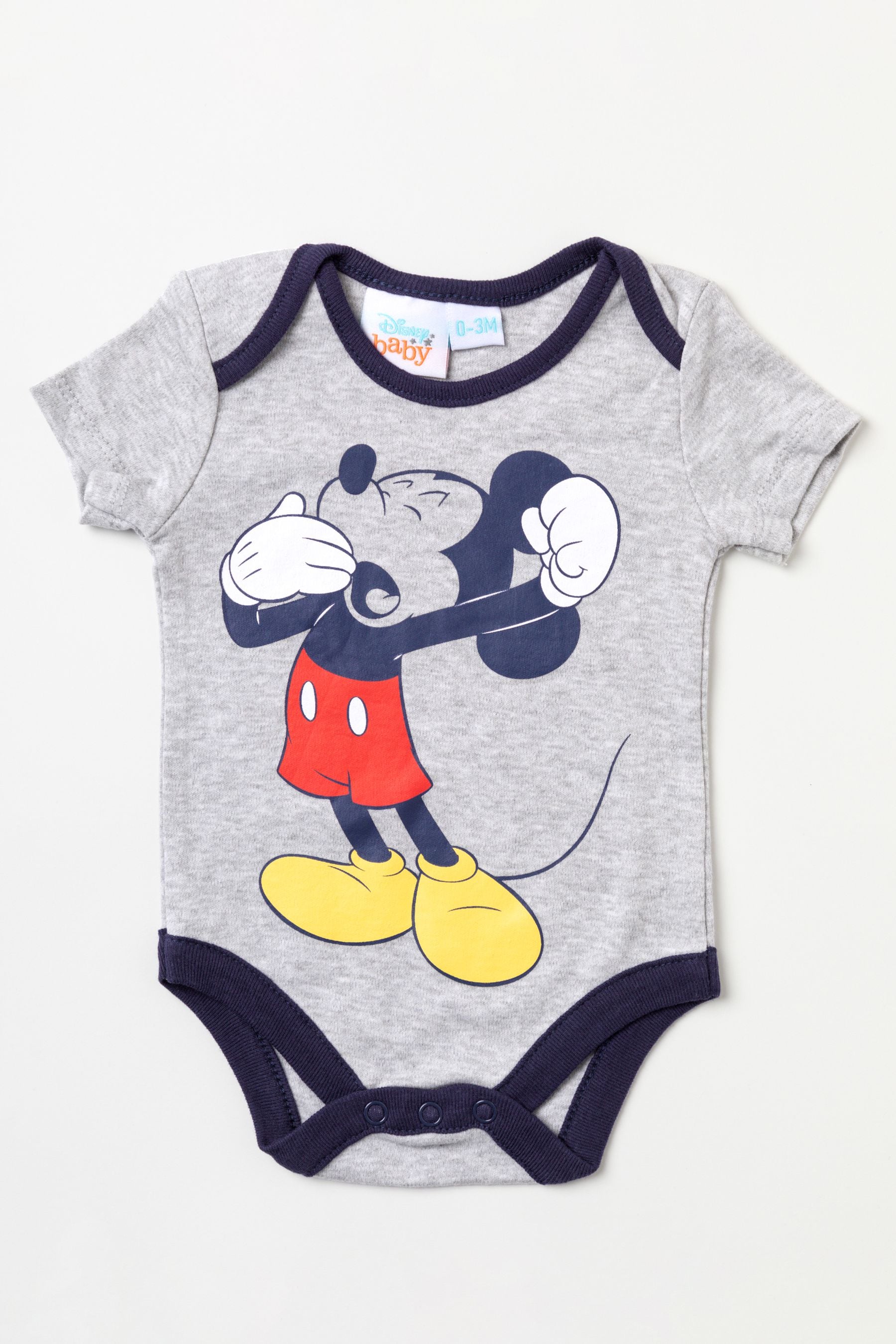 Grey Disney Mickey Mouse Grey Sleepsuit, Bodysuit and Bib Set