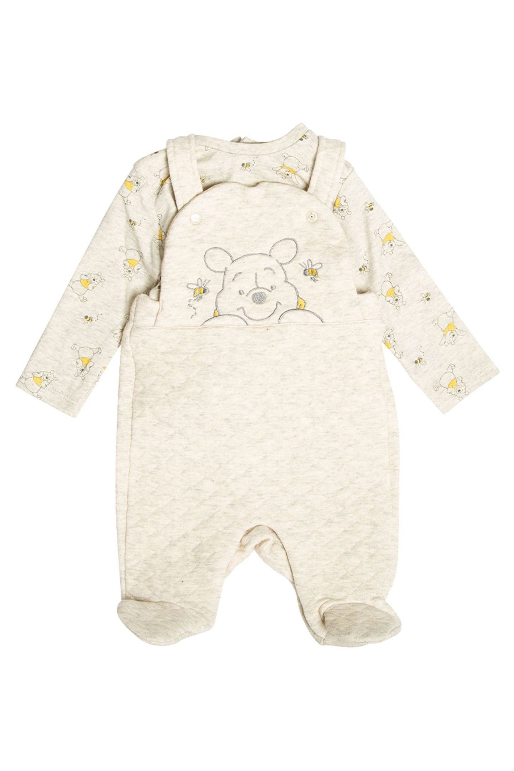 Natural Disney Natural Winnie the Pooh Quilted Dungaree And Top Set