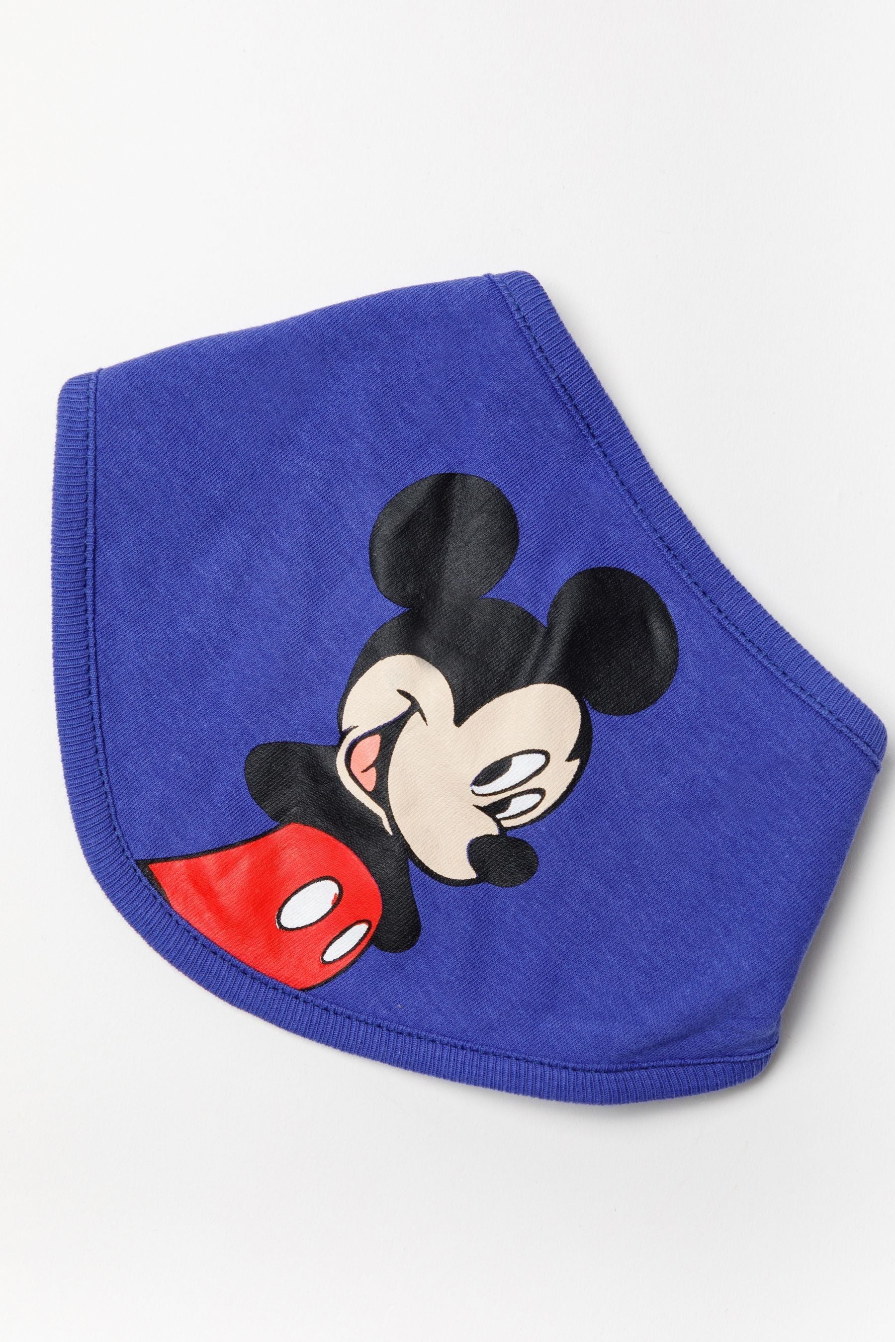 Blue Disney Blue Mickey Mouse Top, Short And Bib Set