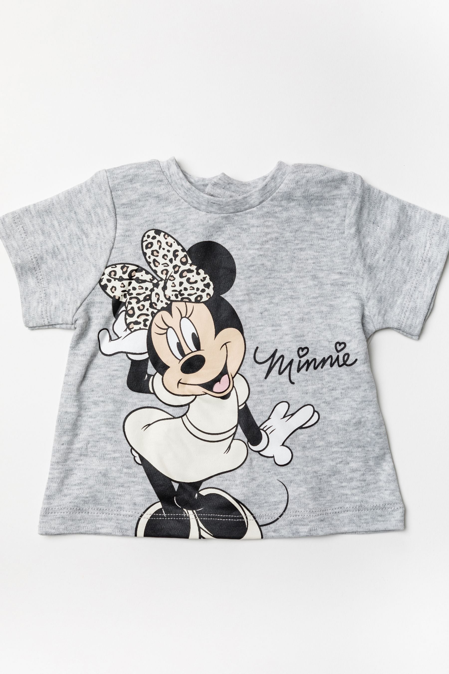 Grey Disney Grey Minnie Mouse Leopard Top, Short And Headband Set