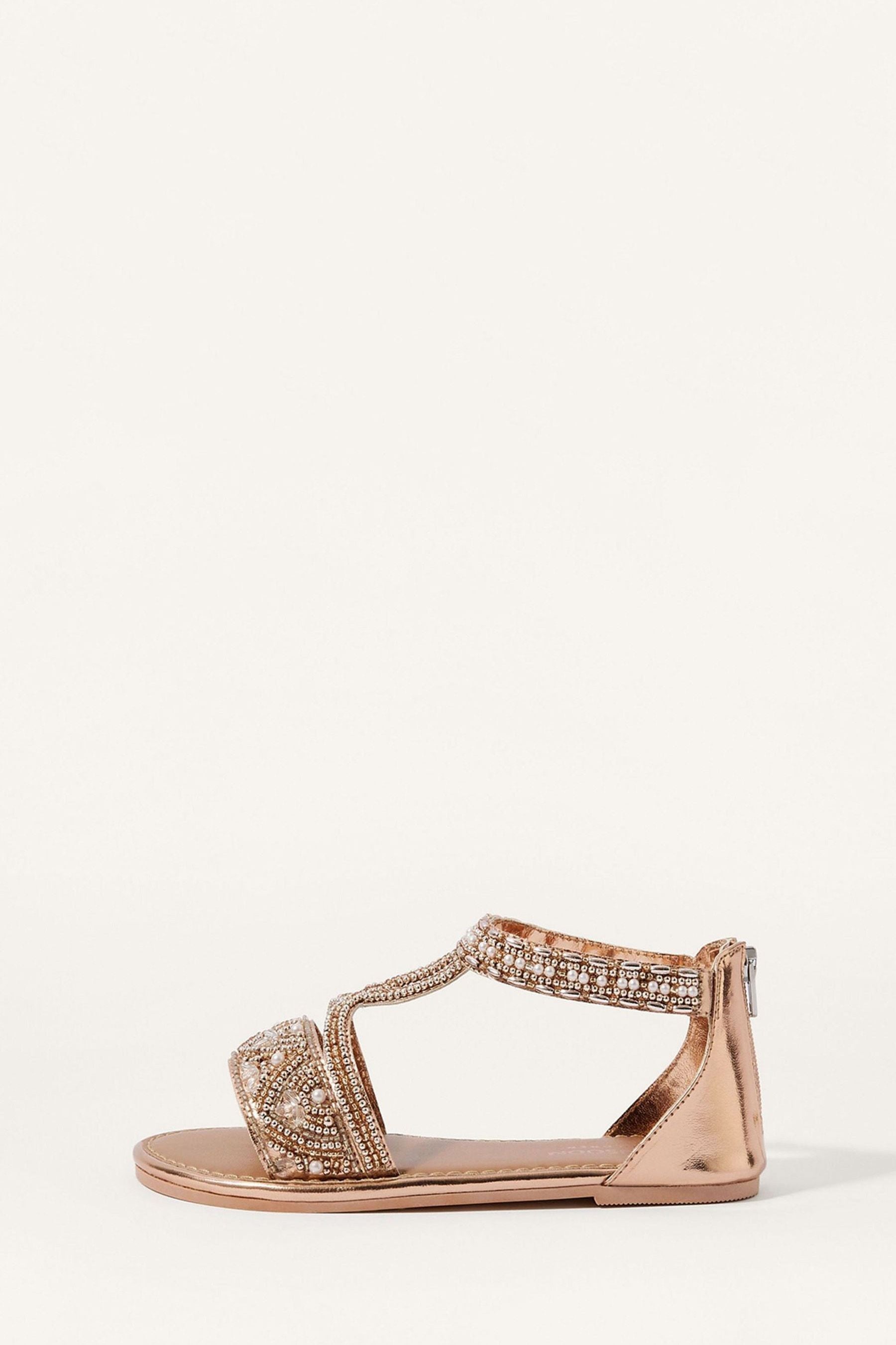 Gold Monsoon Gold Beaded Sandals