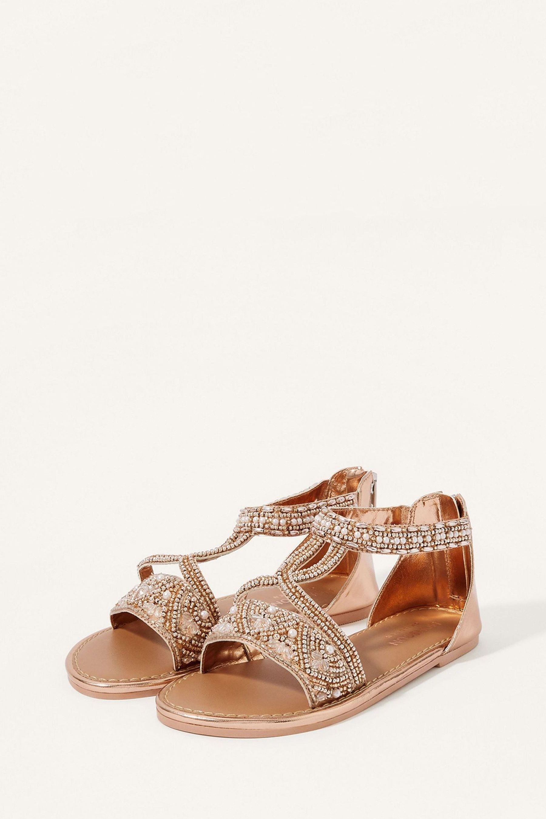 Gold Monsoon Gold Beaded Sandals