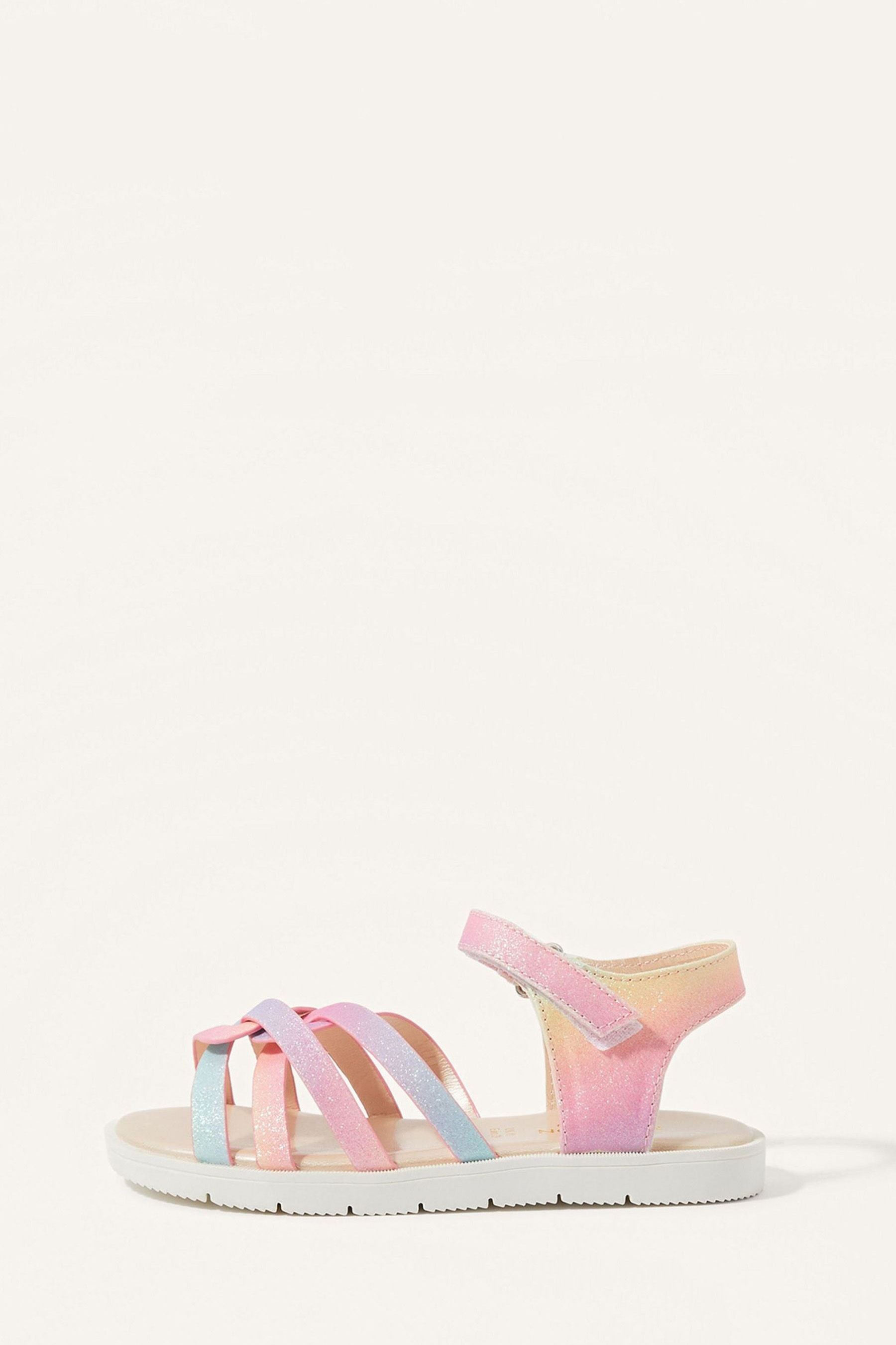 Pink Monsoon Pink Pastel Rainbow Shimmer Sandals