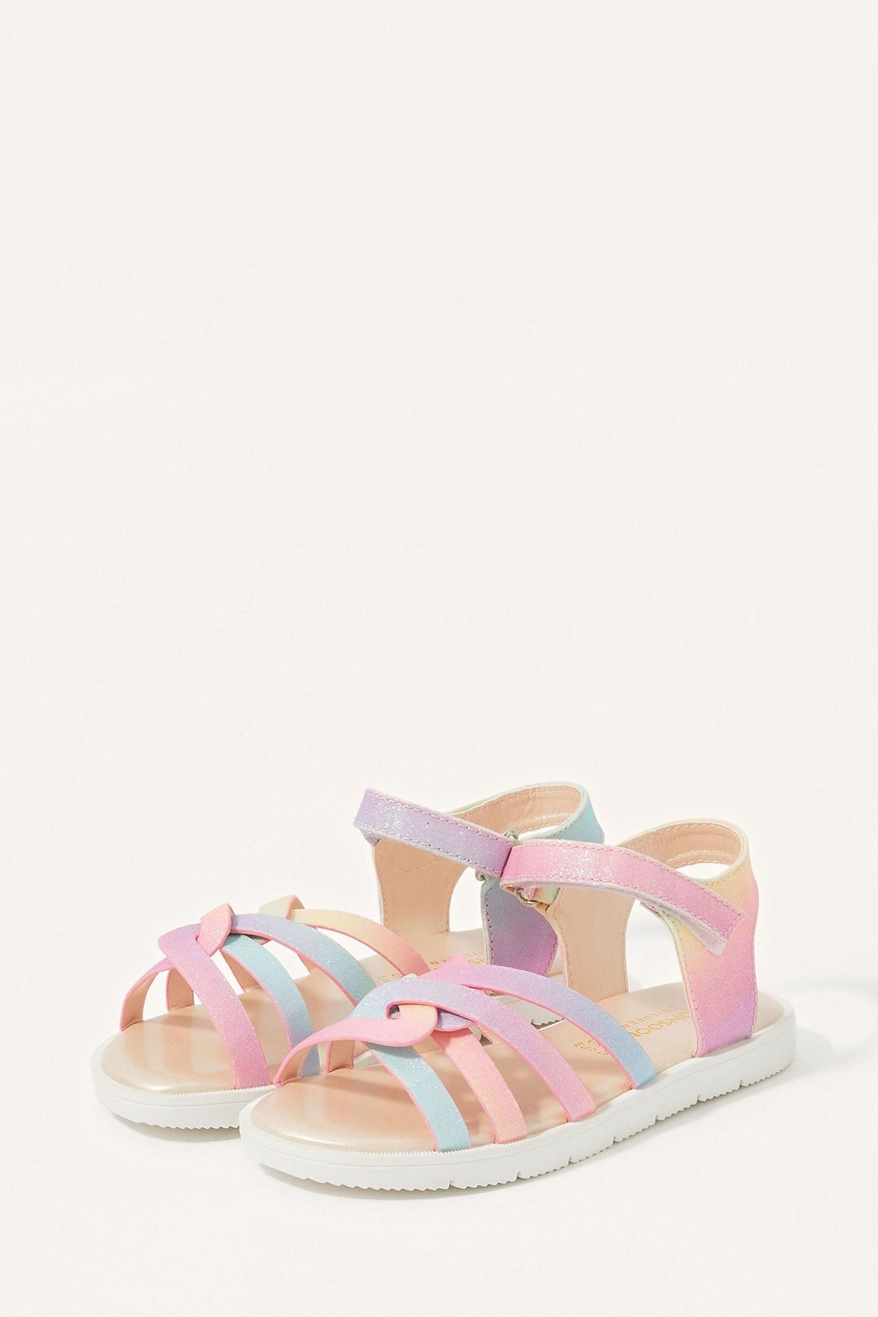 Pink Monsoon Pink Pastel Rainbow Shimmer Sandals