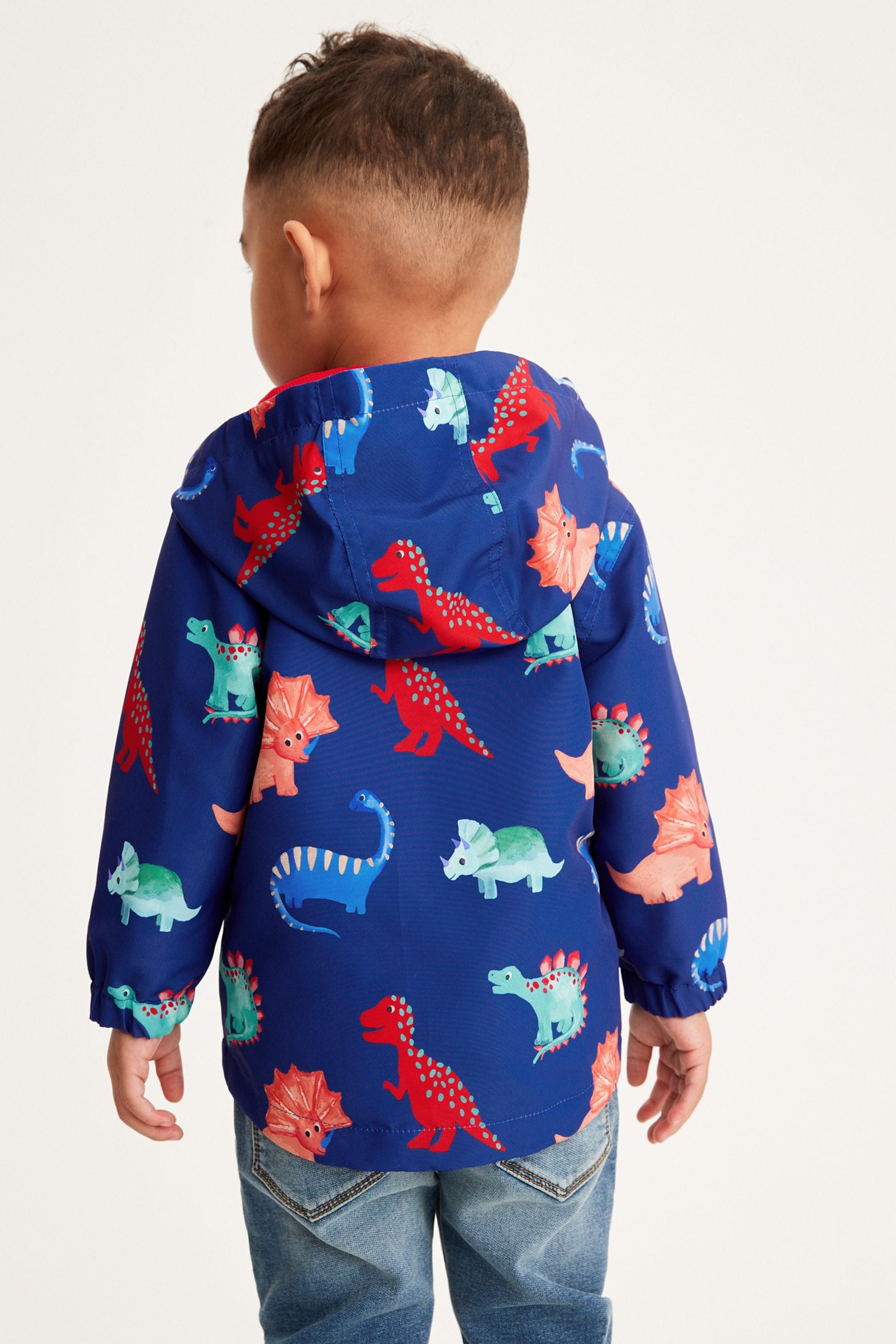 Navy Blue Dinosaur Shower Resistant Jacket (3mths-7yrs)