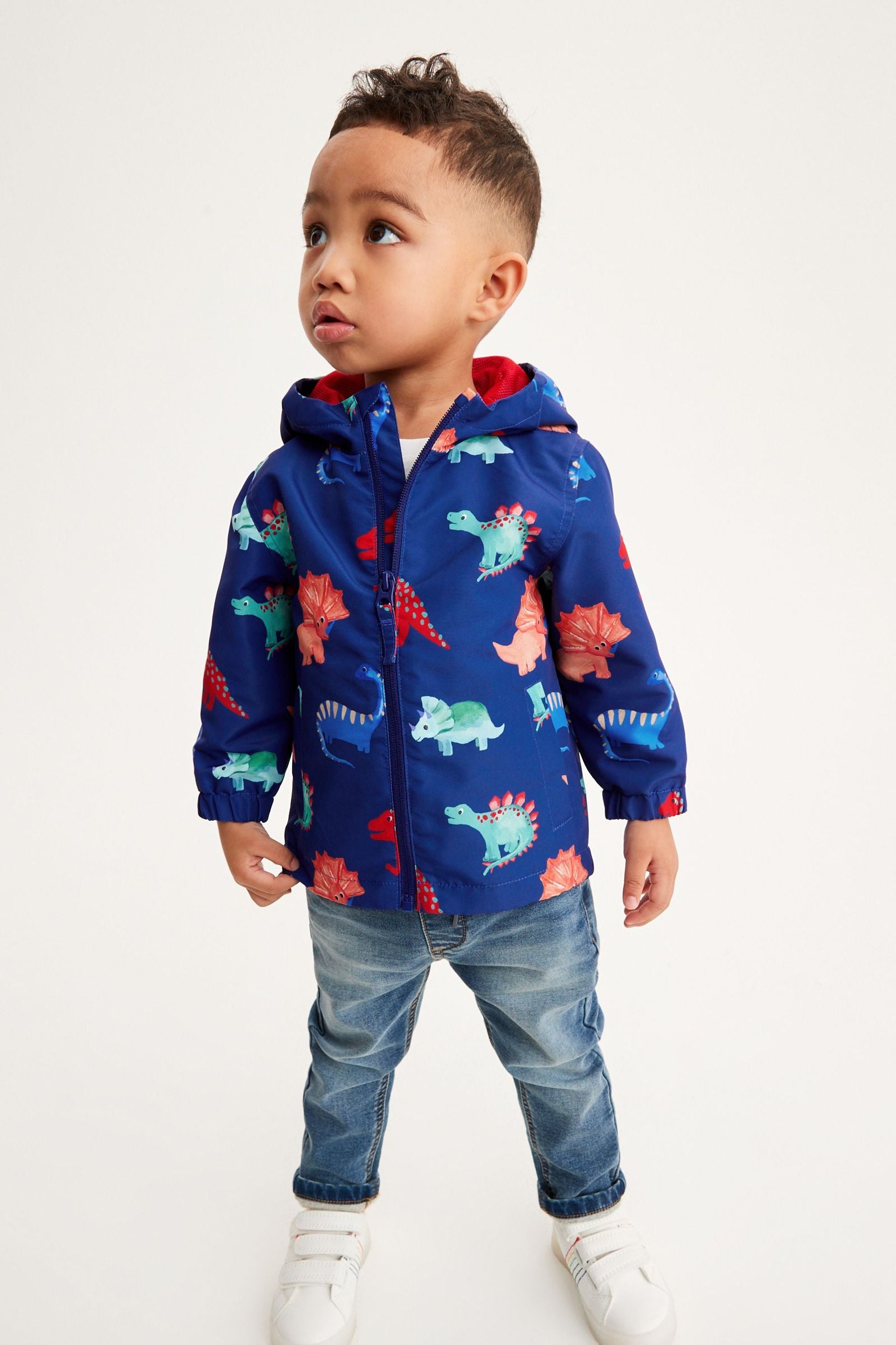 Navy Blue Dinosaur Shower Resistant Jacket (3mths-7yrs)