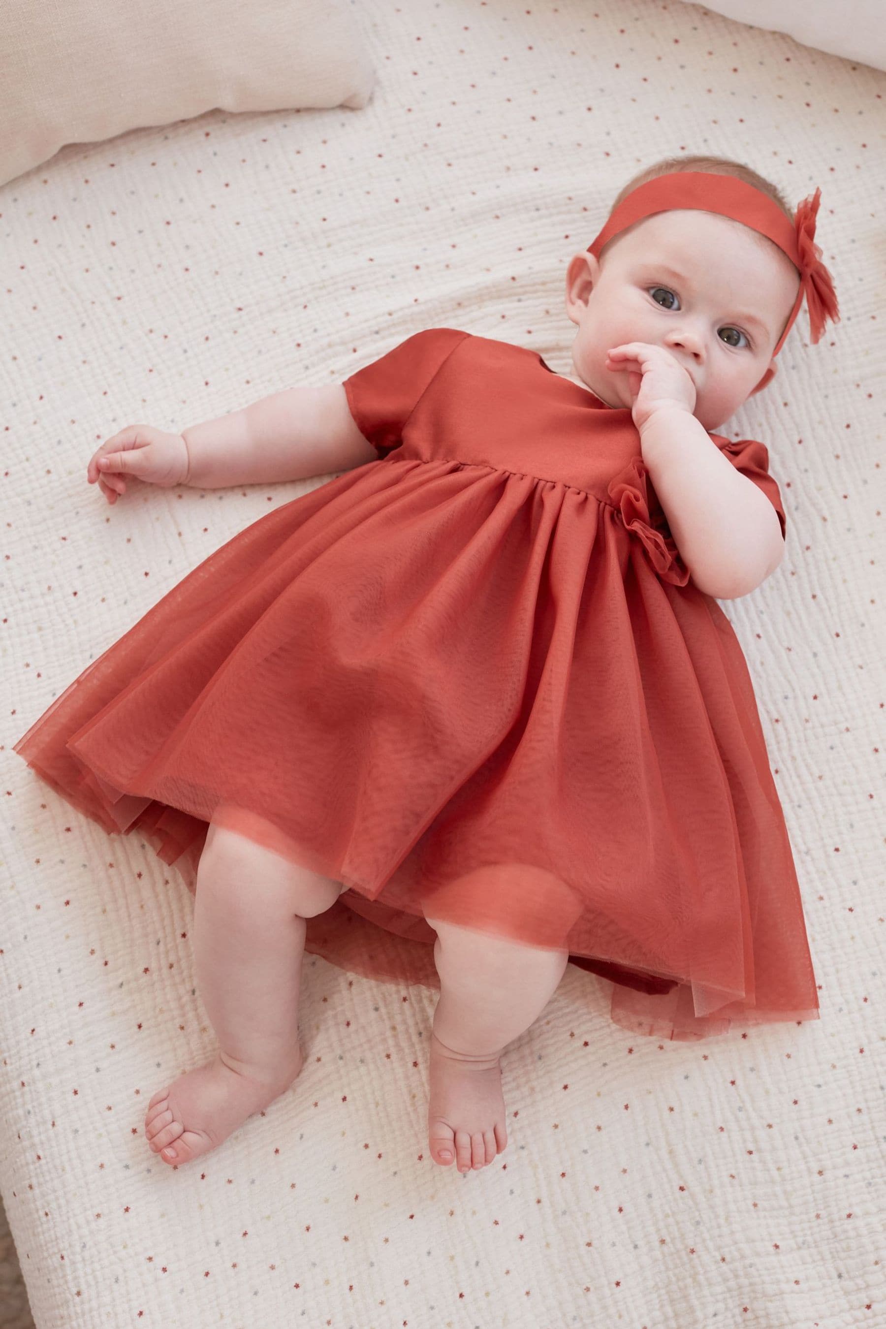 Pink 3 Piece Headband, Dress And Pant Occasion Set