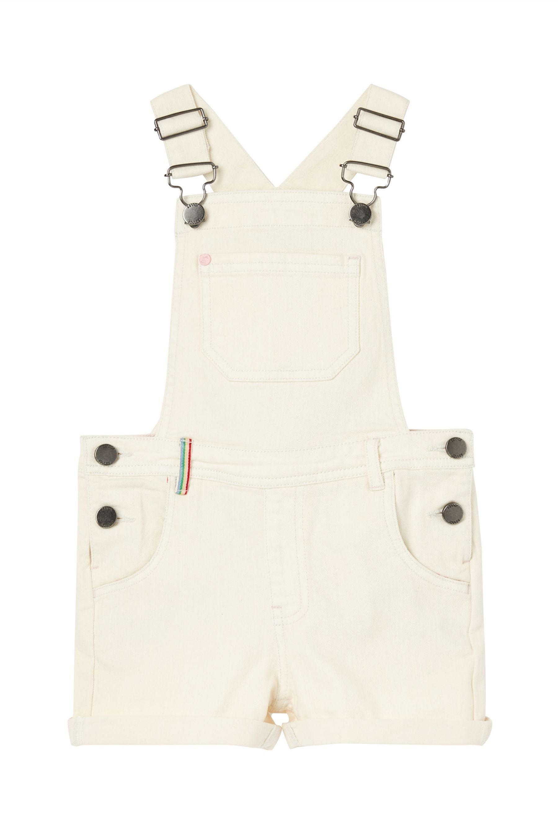 Joules Cream Garland Short Denim Jumpsuit