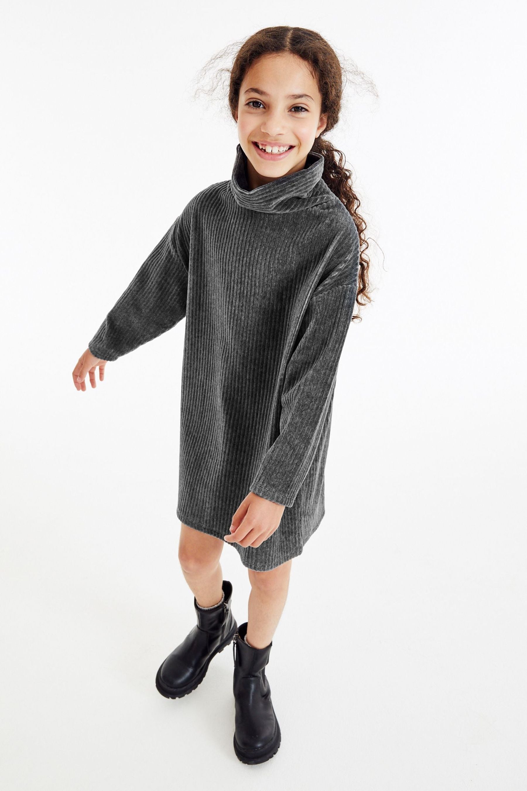 Grey Cord Dress (3-16yrs)