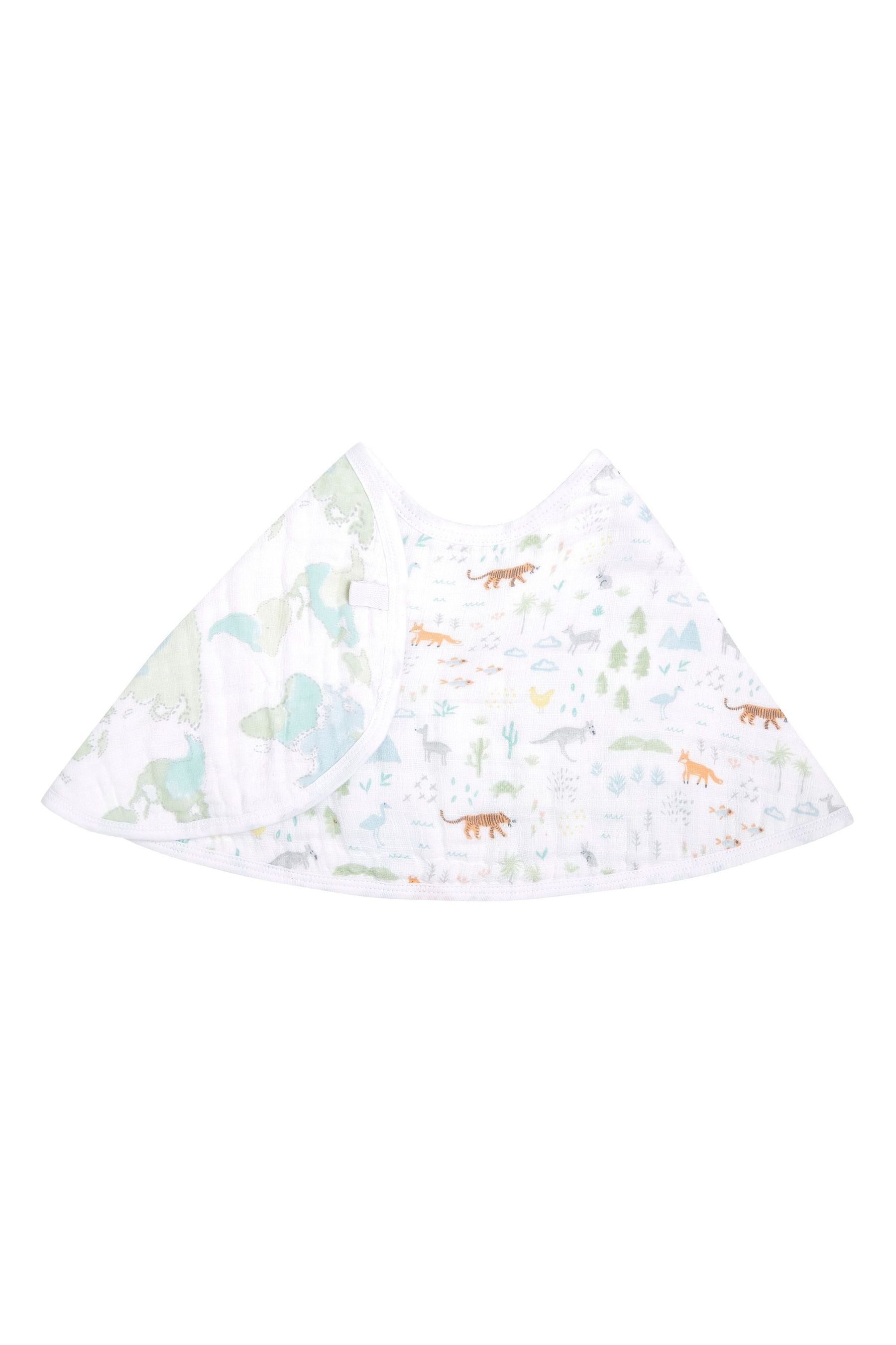 Green aden + anais Green Essentials Cotton Muslin Baby Burpy Bib