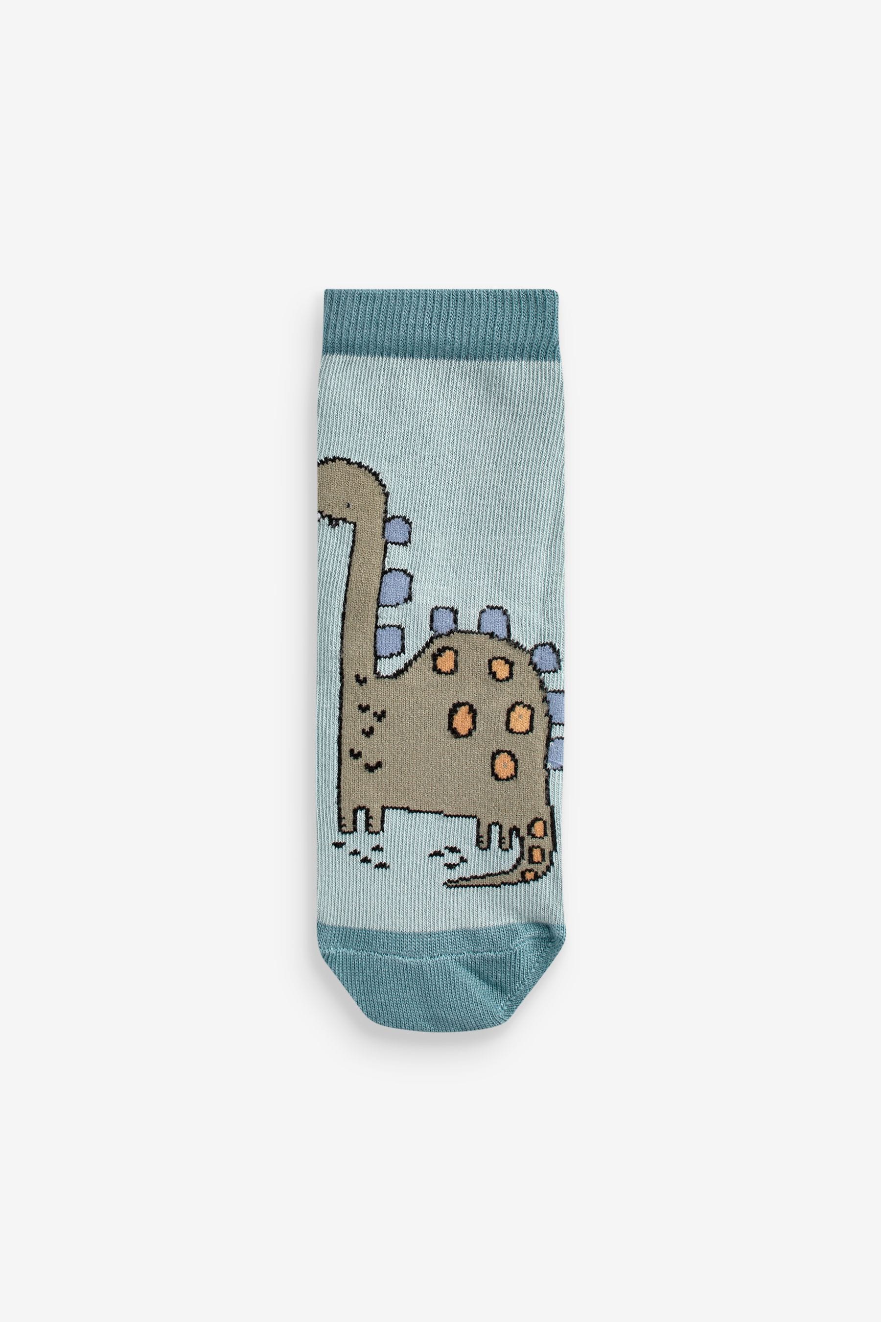 Blue Dinosaur 7 Pack Cotton Rich Socks