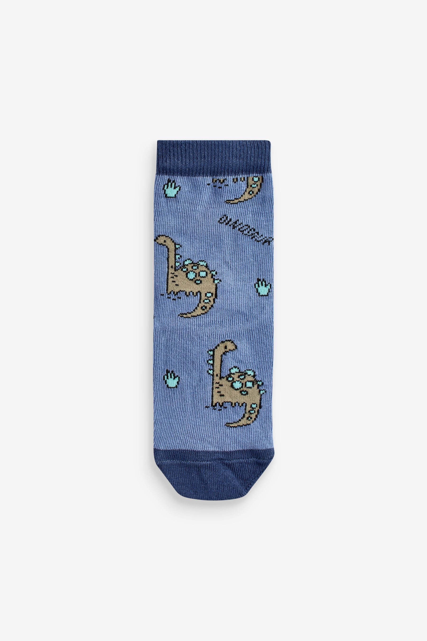 Blue Dinosaur 7 Pack Cotton Rich Socks