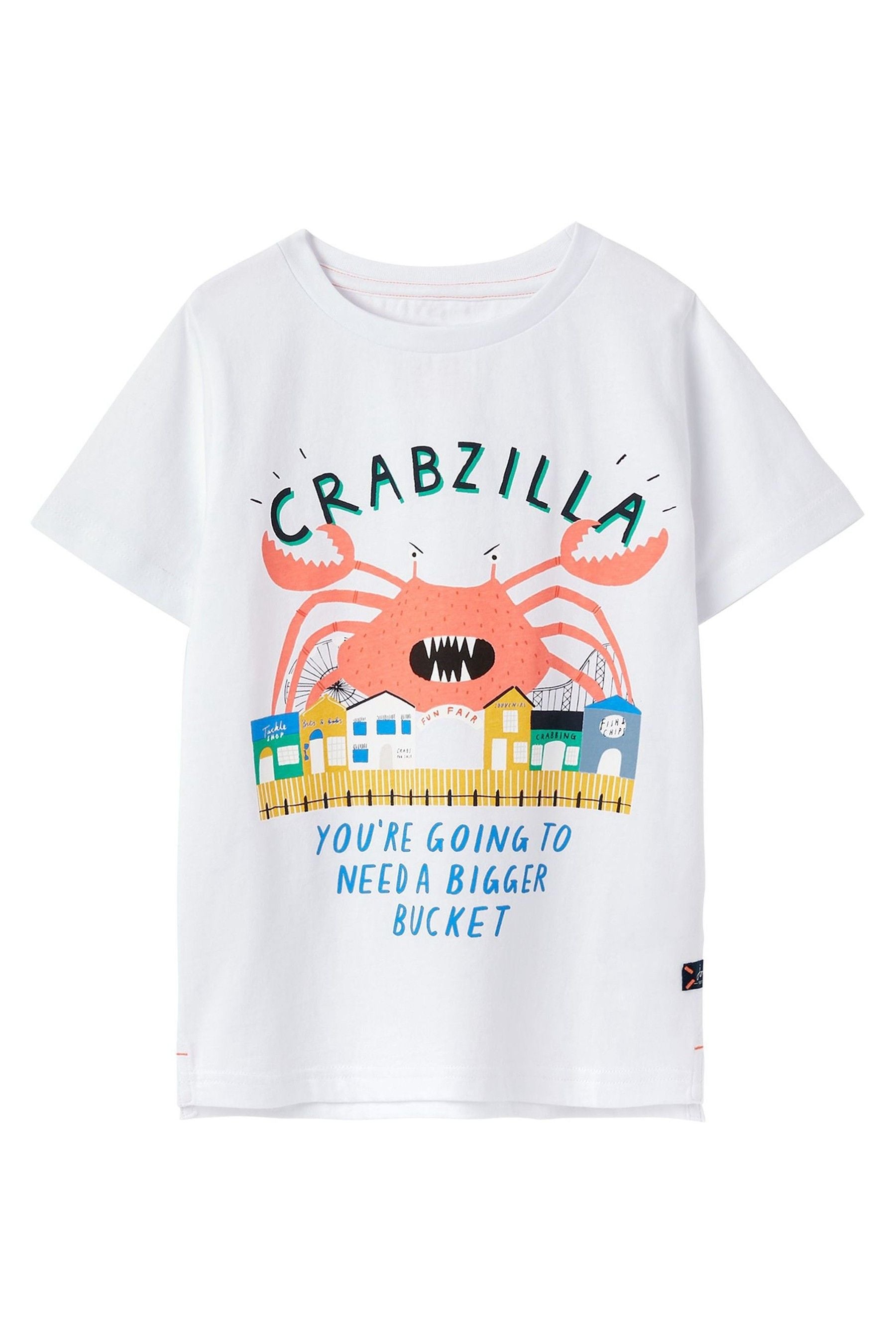 Joules Ben White Short Sleeve Screenprint Artwork T-Shirt